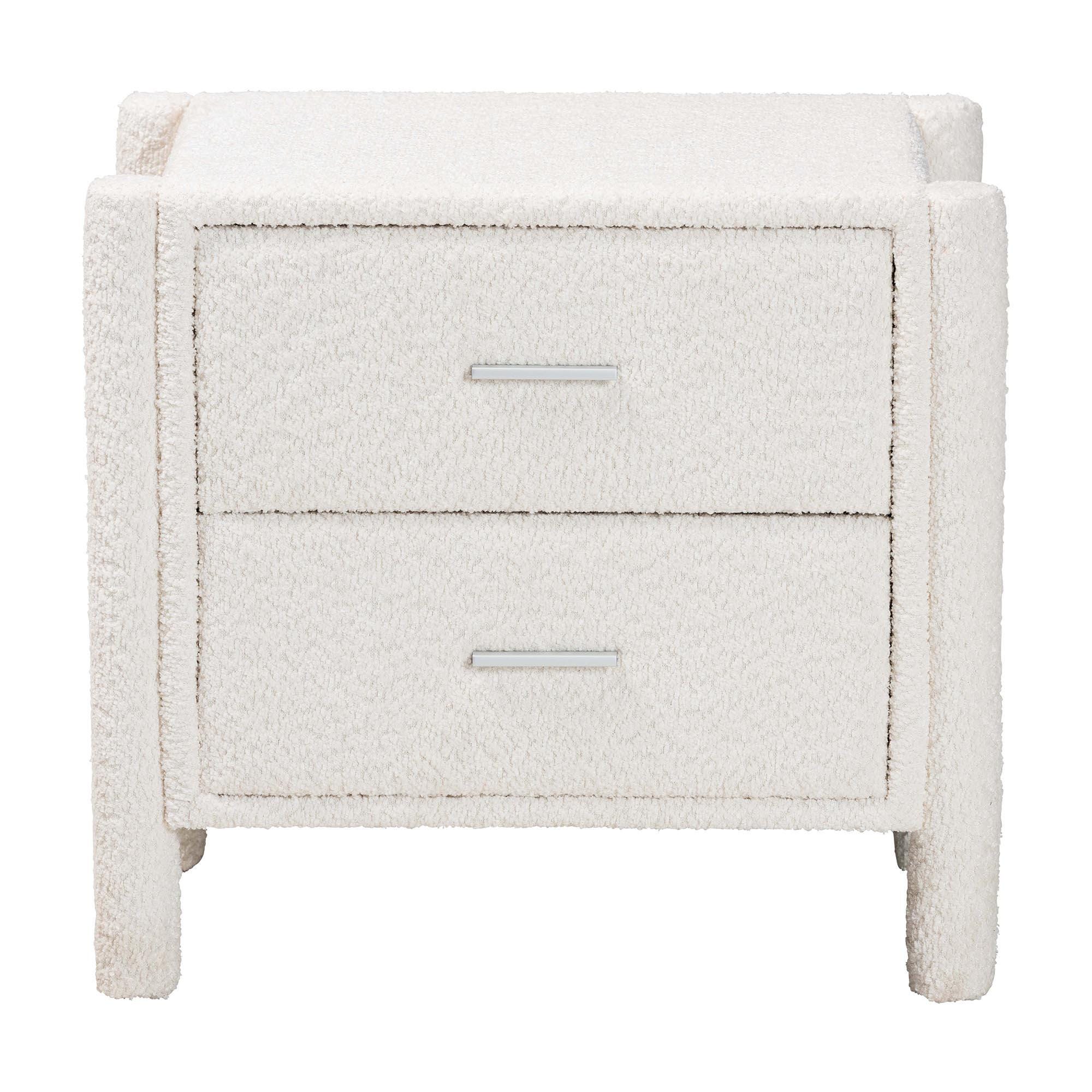 Baxton Studio Laria 24" 2 Drawer Nightstand, , large