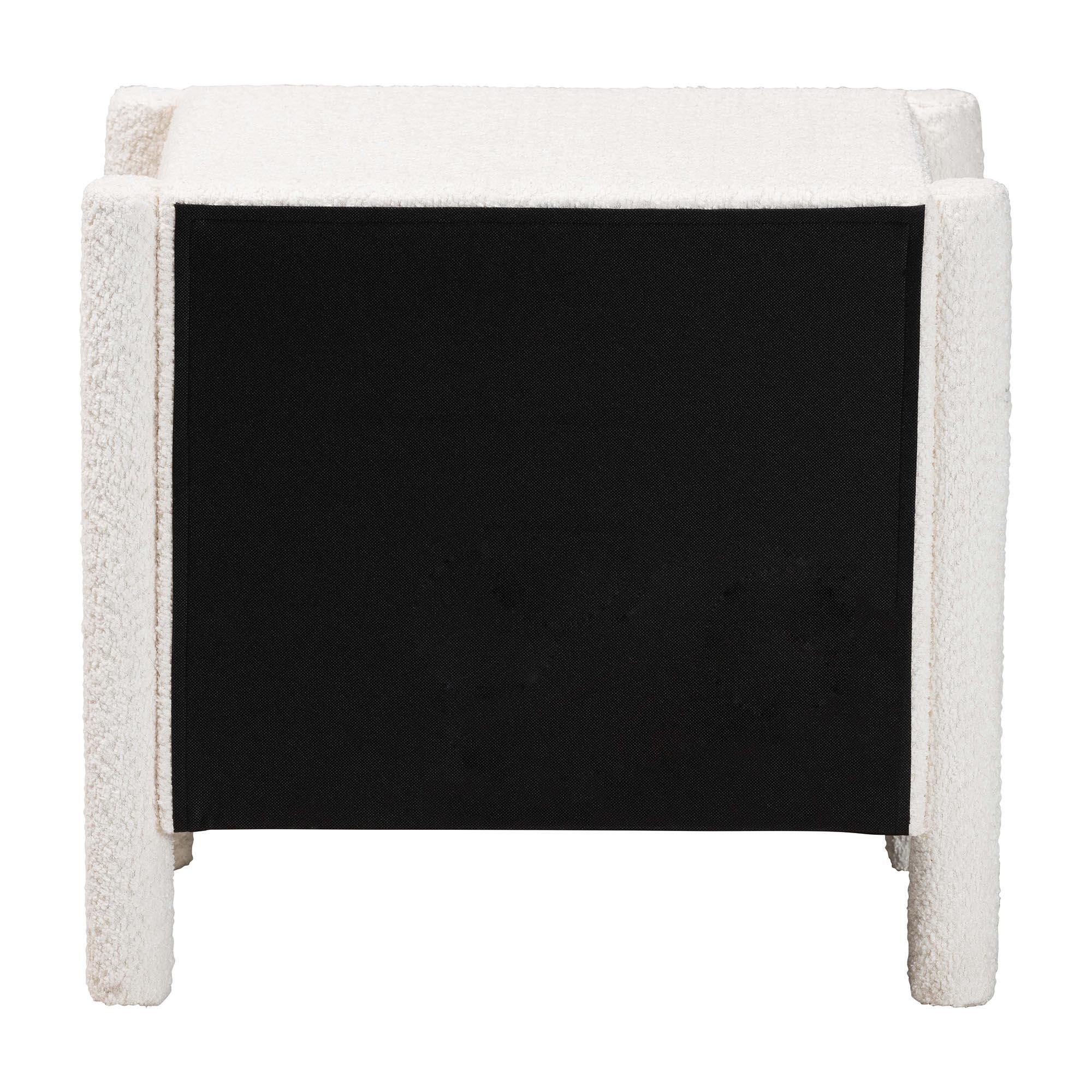Baxton Studio Laria 24" 2 Drawer Nightstand, , large