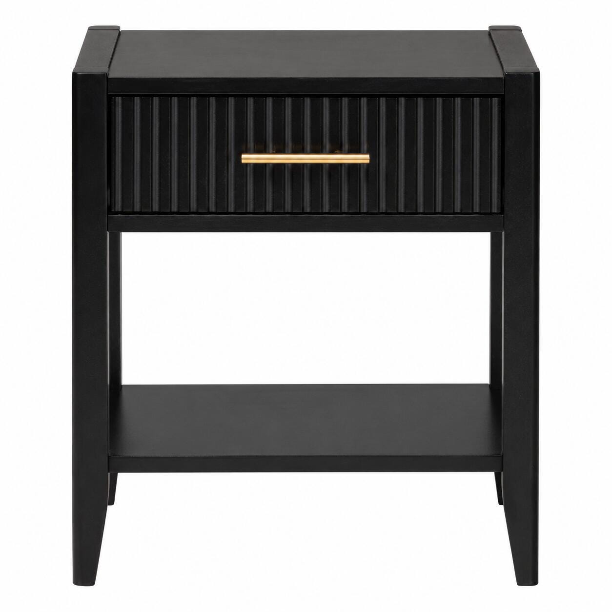 Baxton Studio Primrose 18" 1 Drawer Nightstand, Black, large