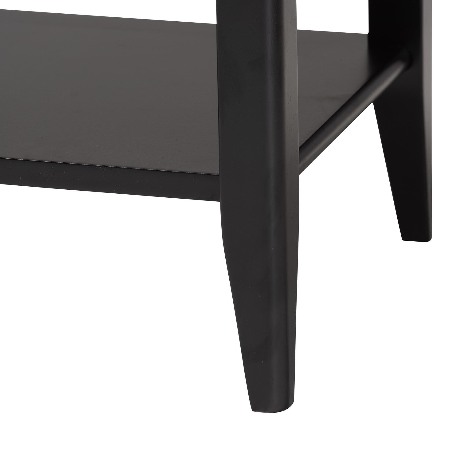 Baxton Studio Primrose 18" 1 Drawer Nightstand, Black, large