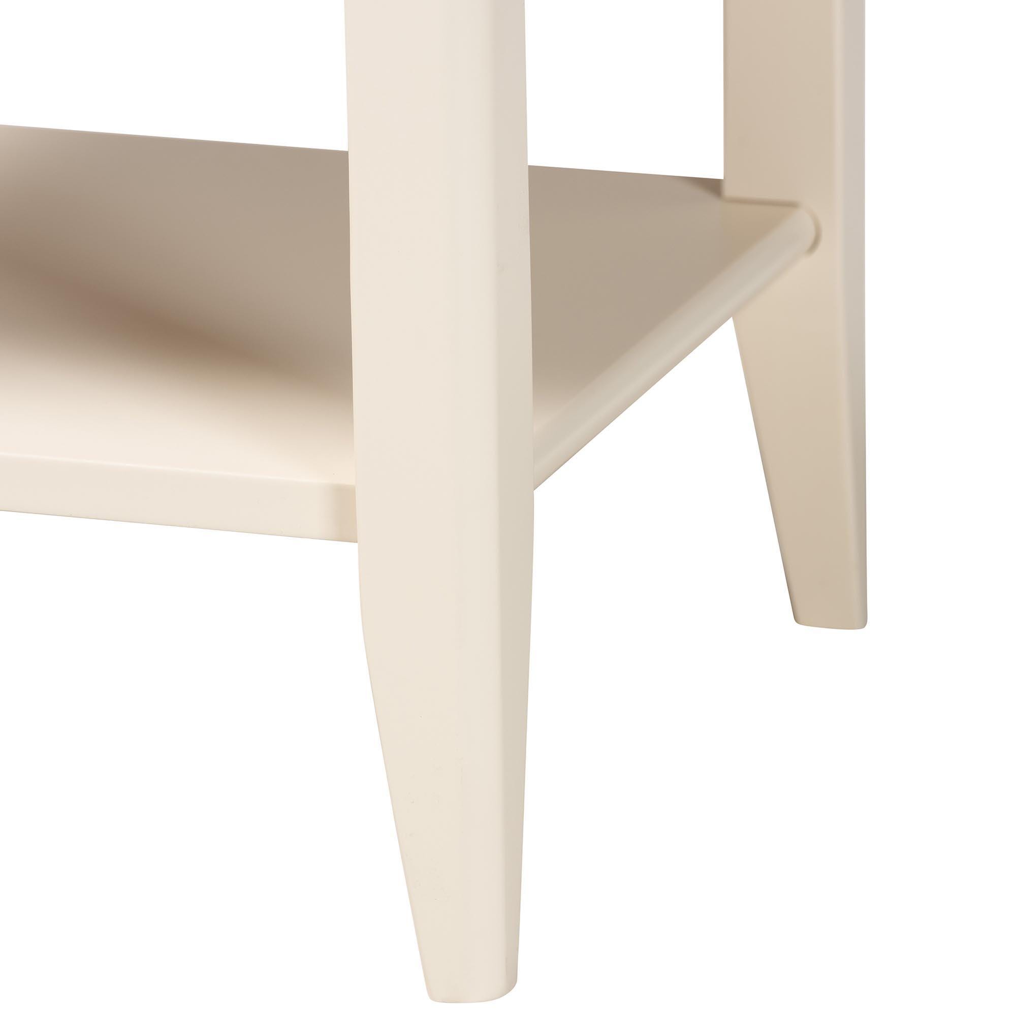 Baxton Studio Primrose 18" 1 Drawer Nightstand, Ivory, large