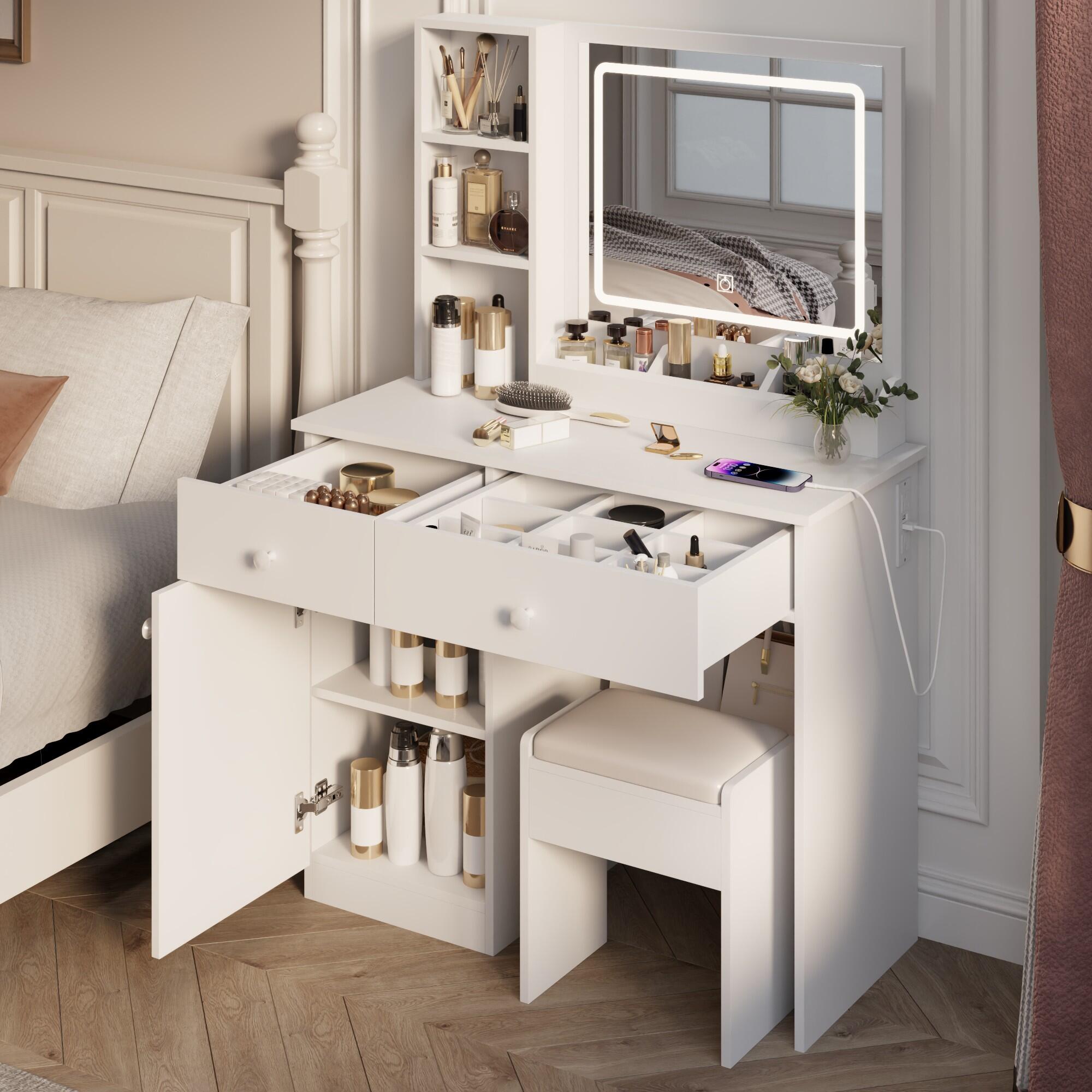 Dovelina Luna Vanity with Mirror, , large