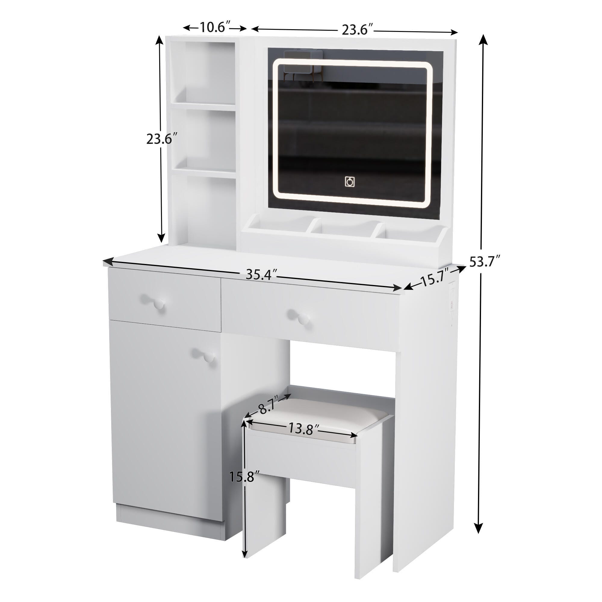 Dovelina Luna Vanity with Mirror, , large