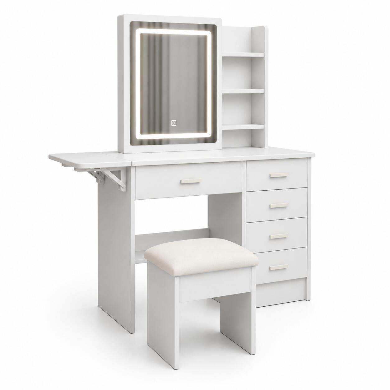 Dovelina Lumiere Vanity with Mirror, White