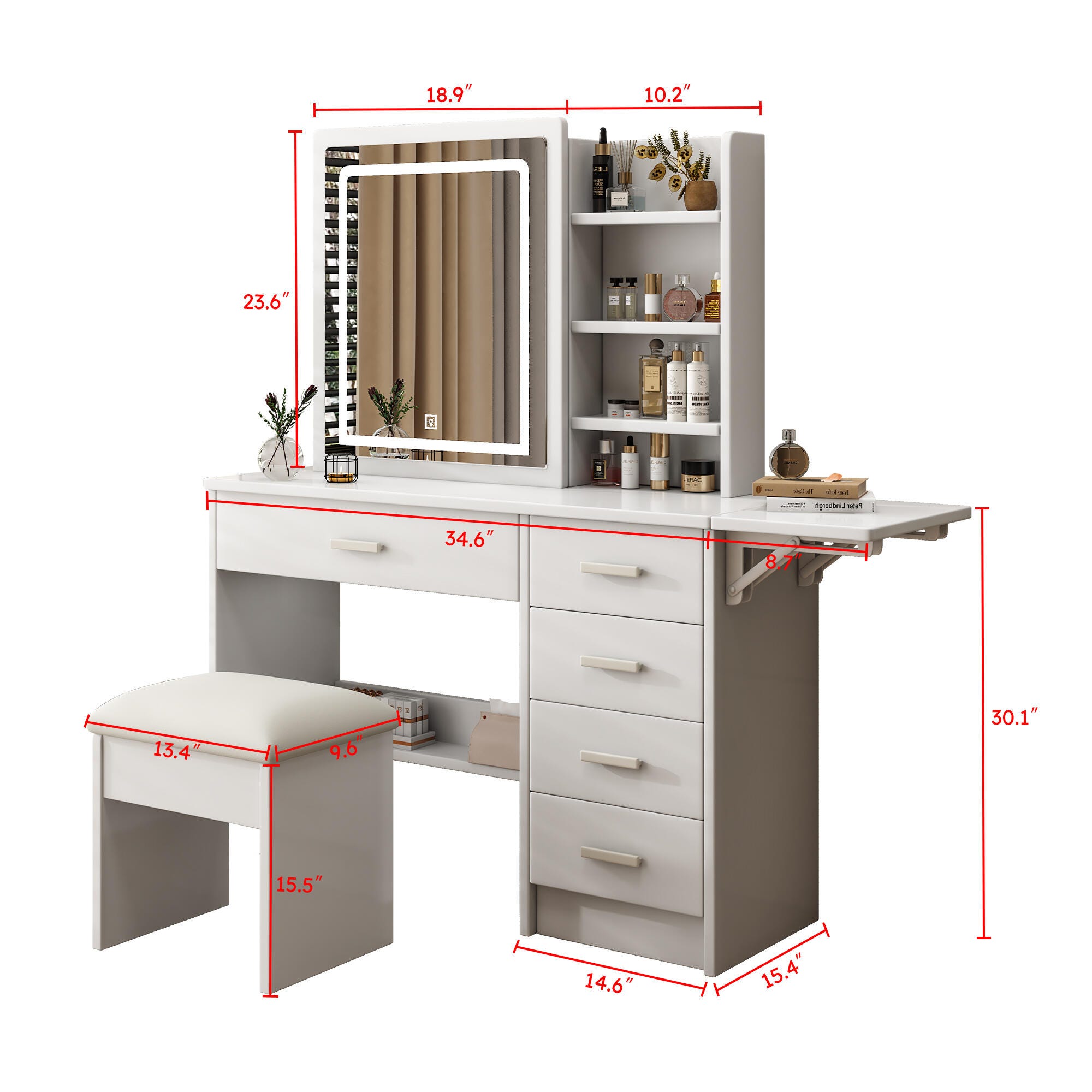 Dovelina Lumiere Vanity with Mirror, , large