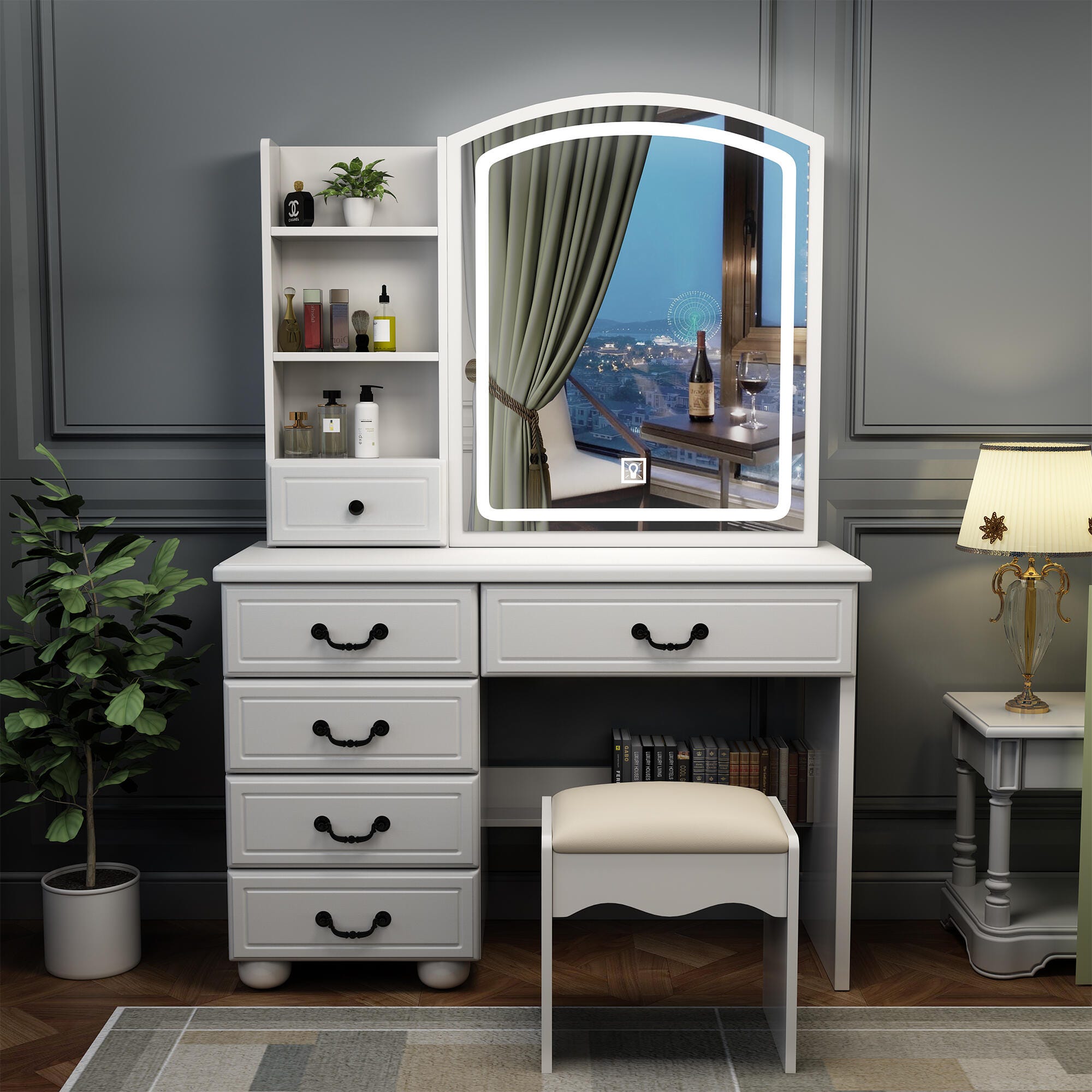 Dovelina Opal Vanity with Mirror, , large