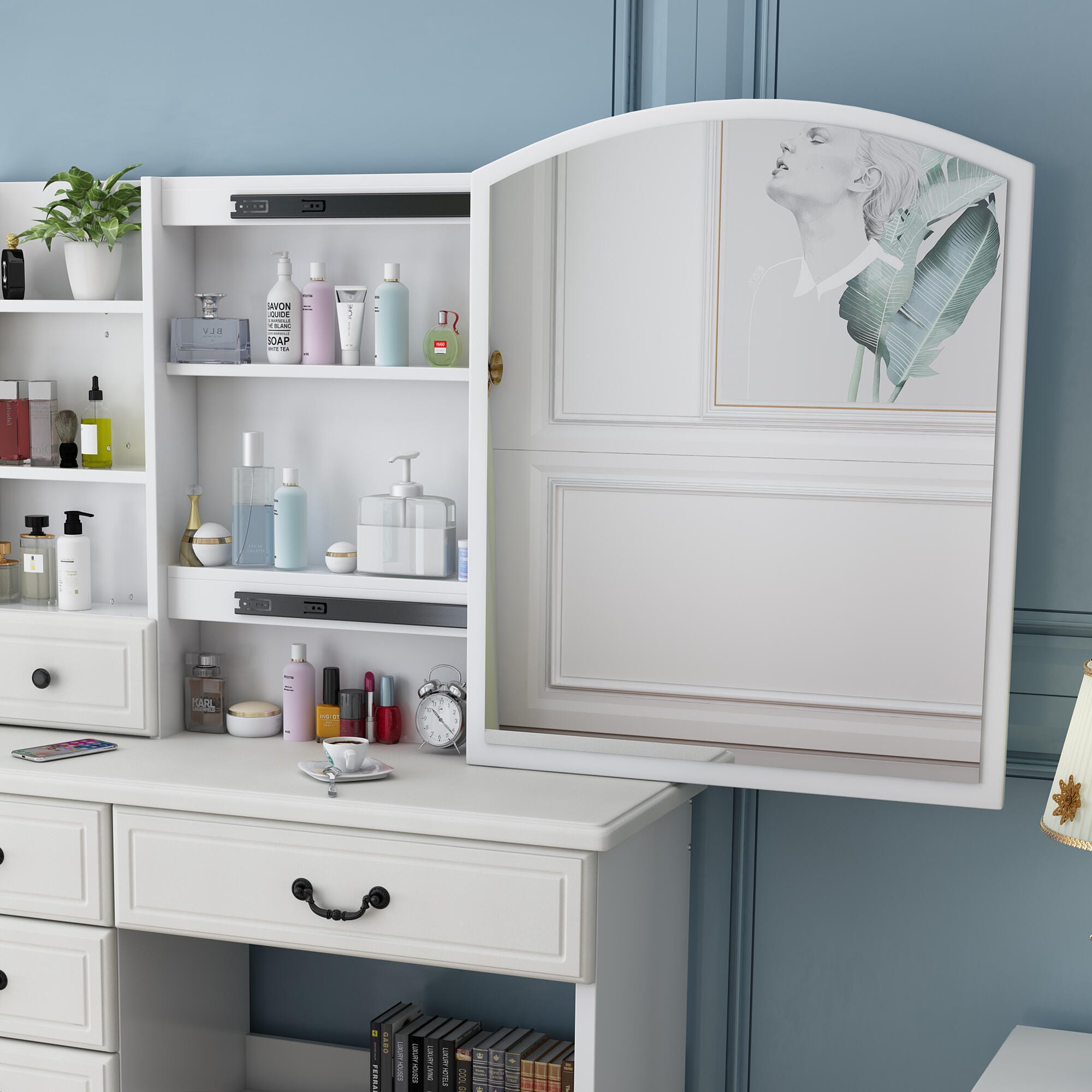 Dovelina Opal Vanity with Mirror, , large