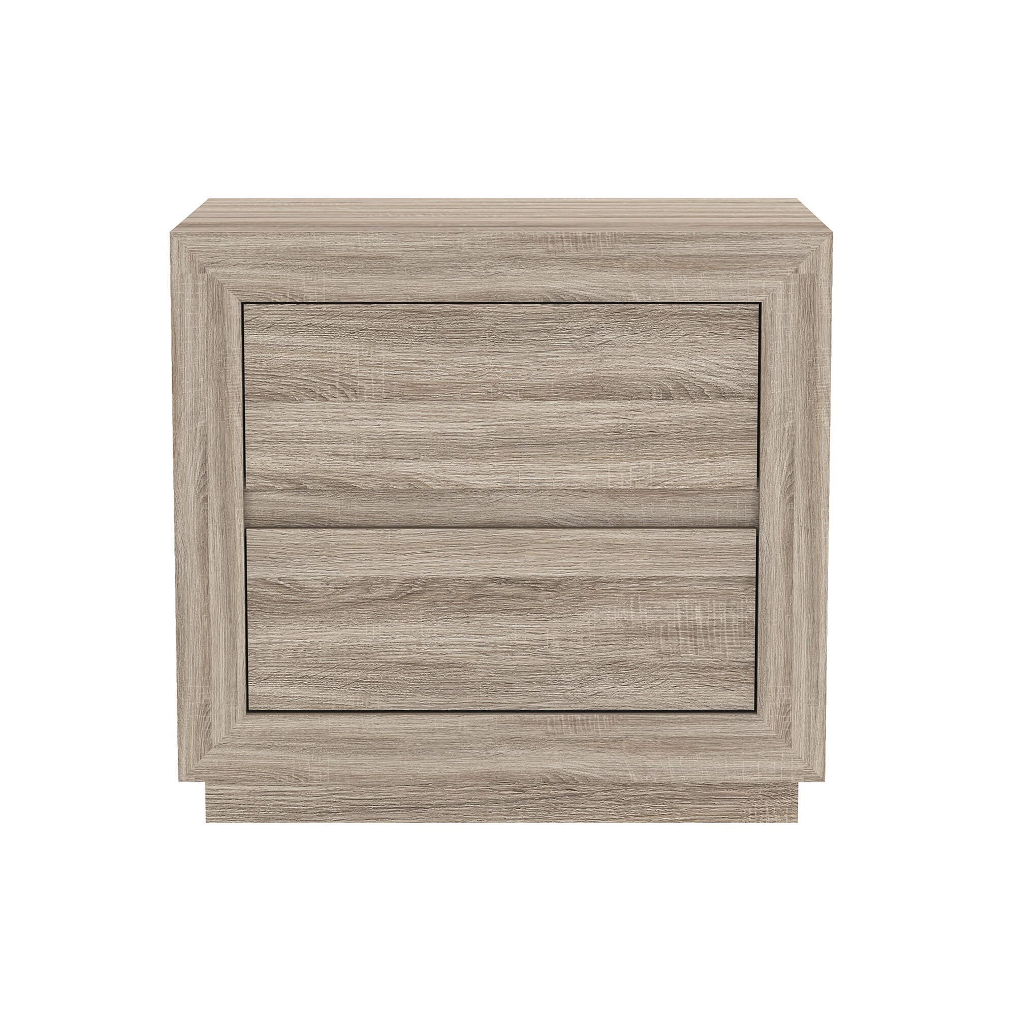 Manhattan Comfort Soren 26" 2 Drawer Nightstand, Natural Oak, large