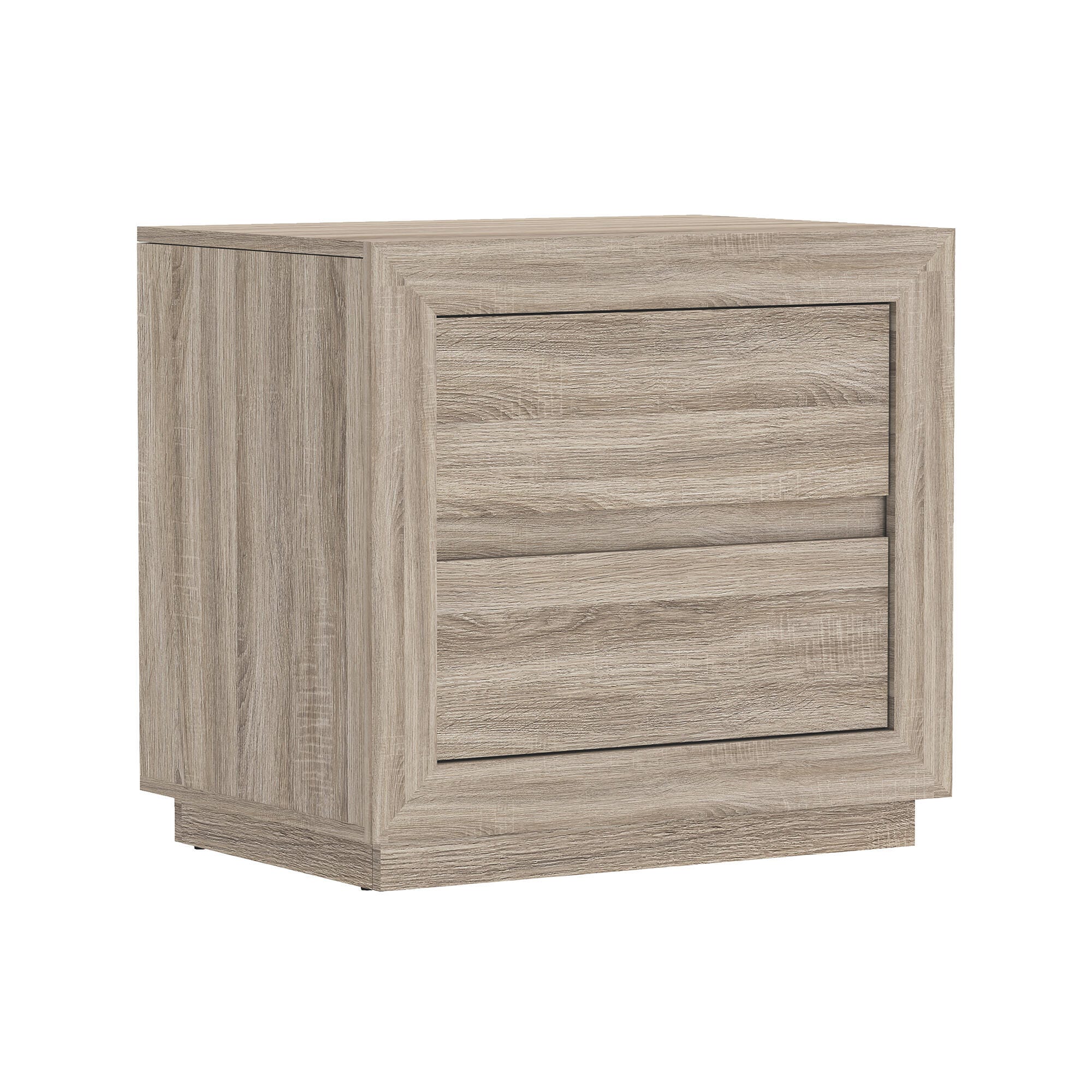 Manhattan Comfort Soren 26" 2 Drawer Nightstand, Natural Oak, large