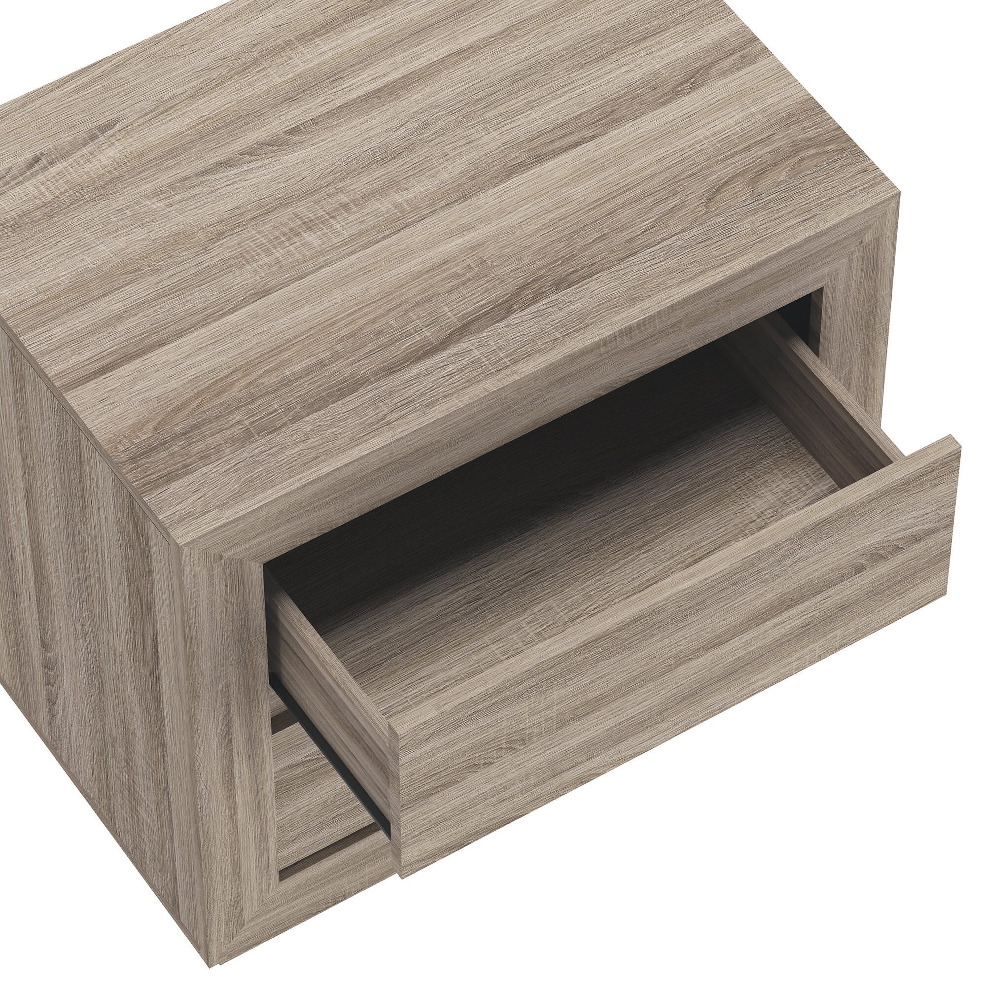 Manhattan Comfort Soren 26" 2 Drawer Nightstand, Natural Oak, large