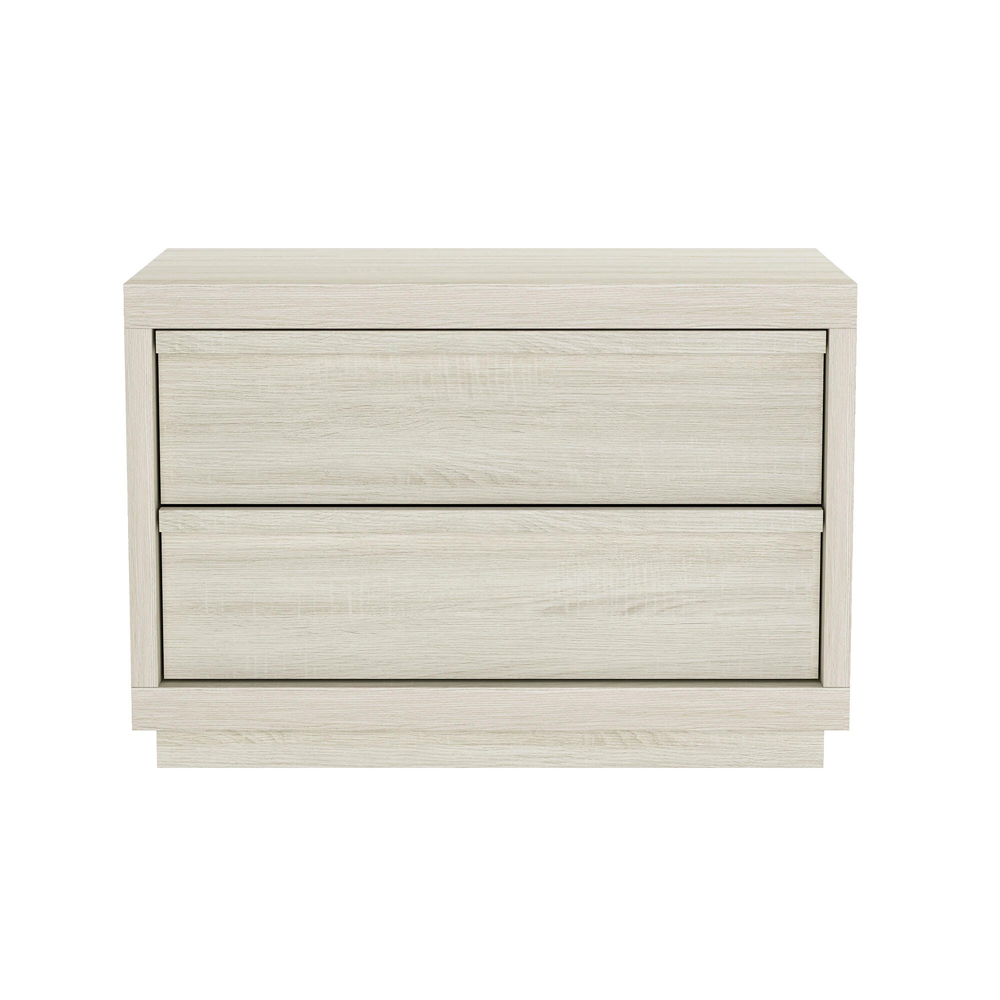 Manhattan Comfort Navis 32" 2 Drawer Nightstand, Whitewashed Oak, large