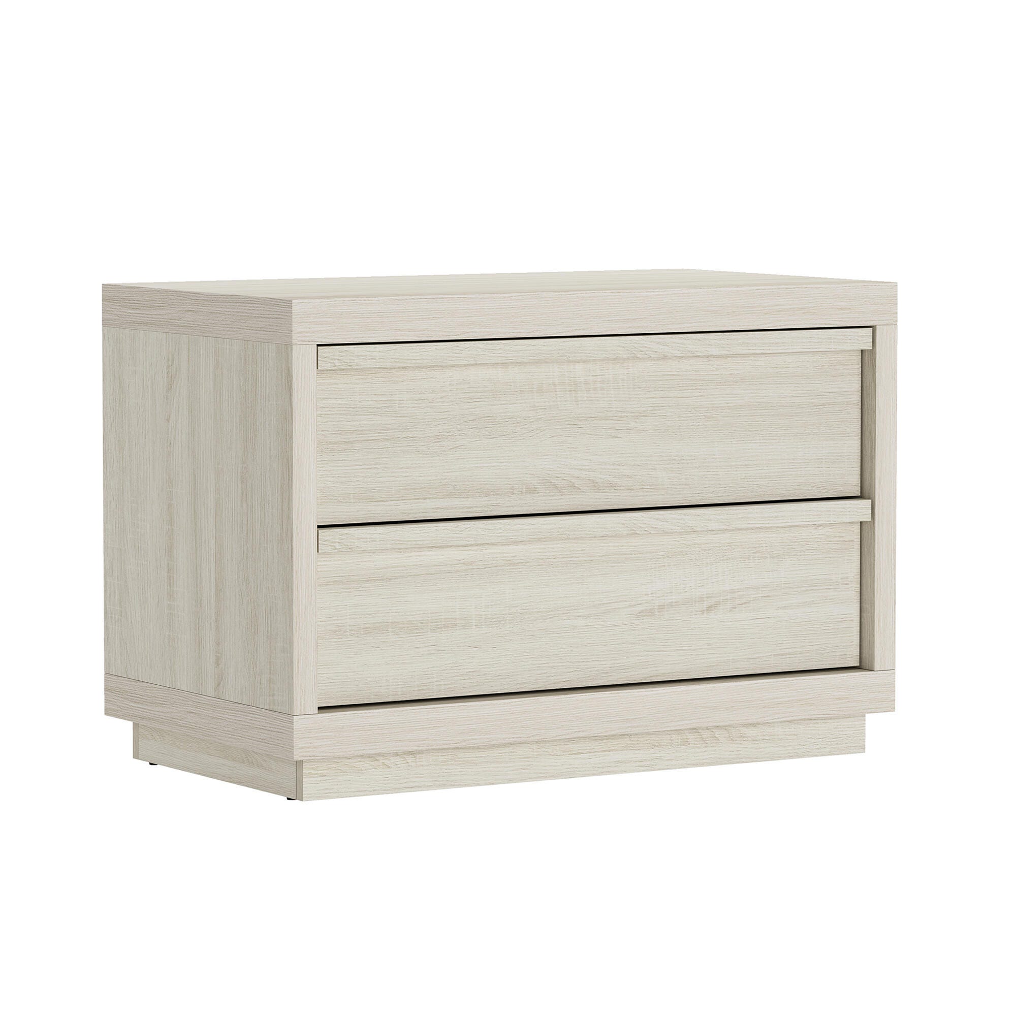 Manhattan Comfort Navis 32" 2 Drawer Nightstand, Whitewashed Oak, large