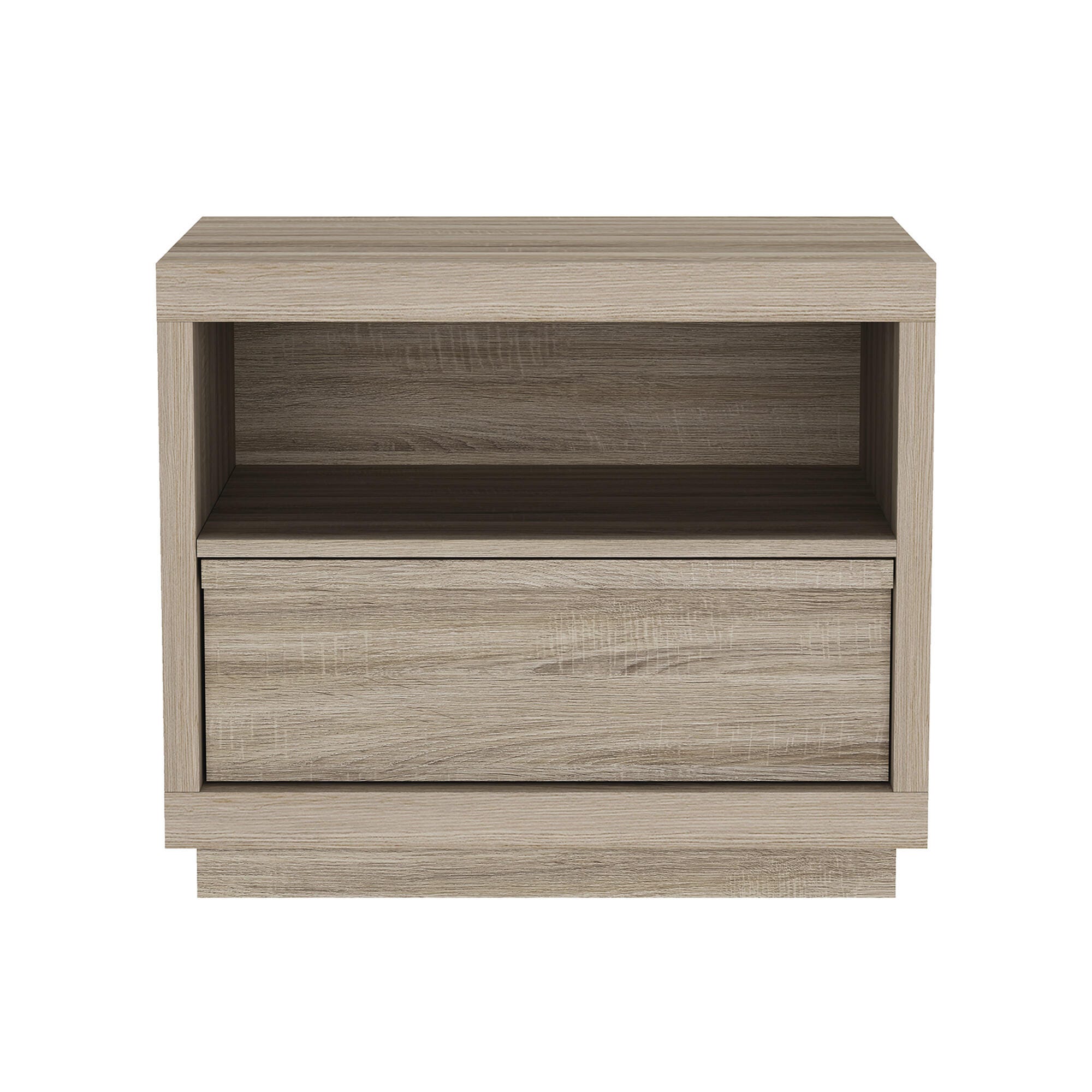 Manhattan Comfort Navis 26" 1 Drawer Nightstand, Natural Oak, large