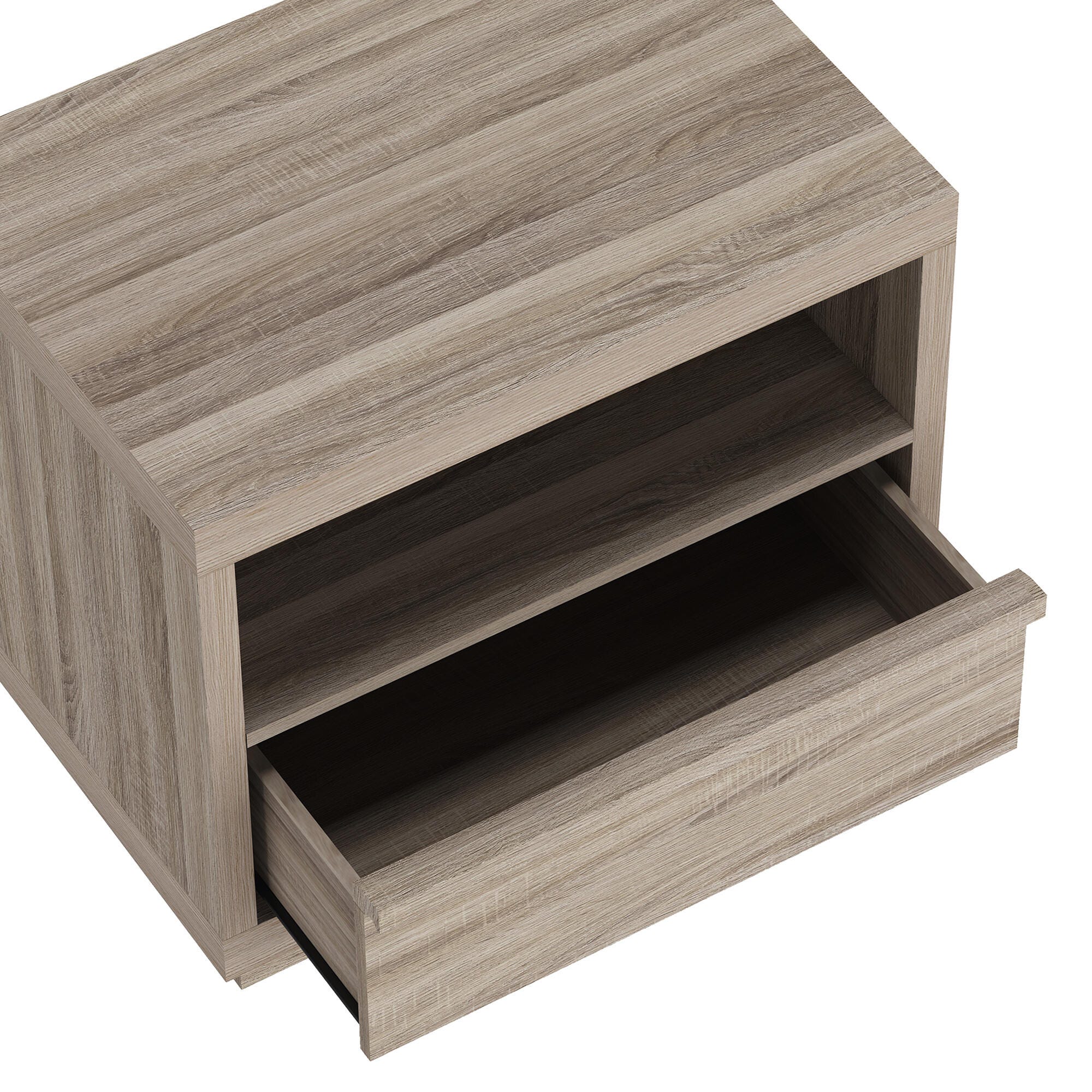 Manhattan Comfort Navis 26" 1 Drawer Nightstand, Natural Oak, large
