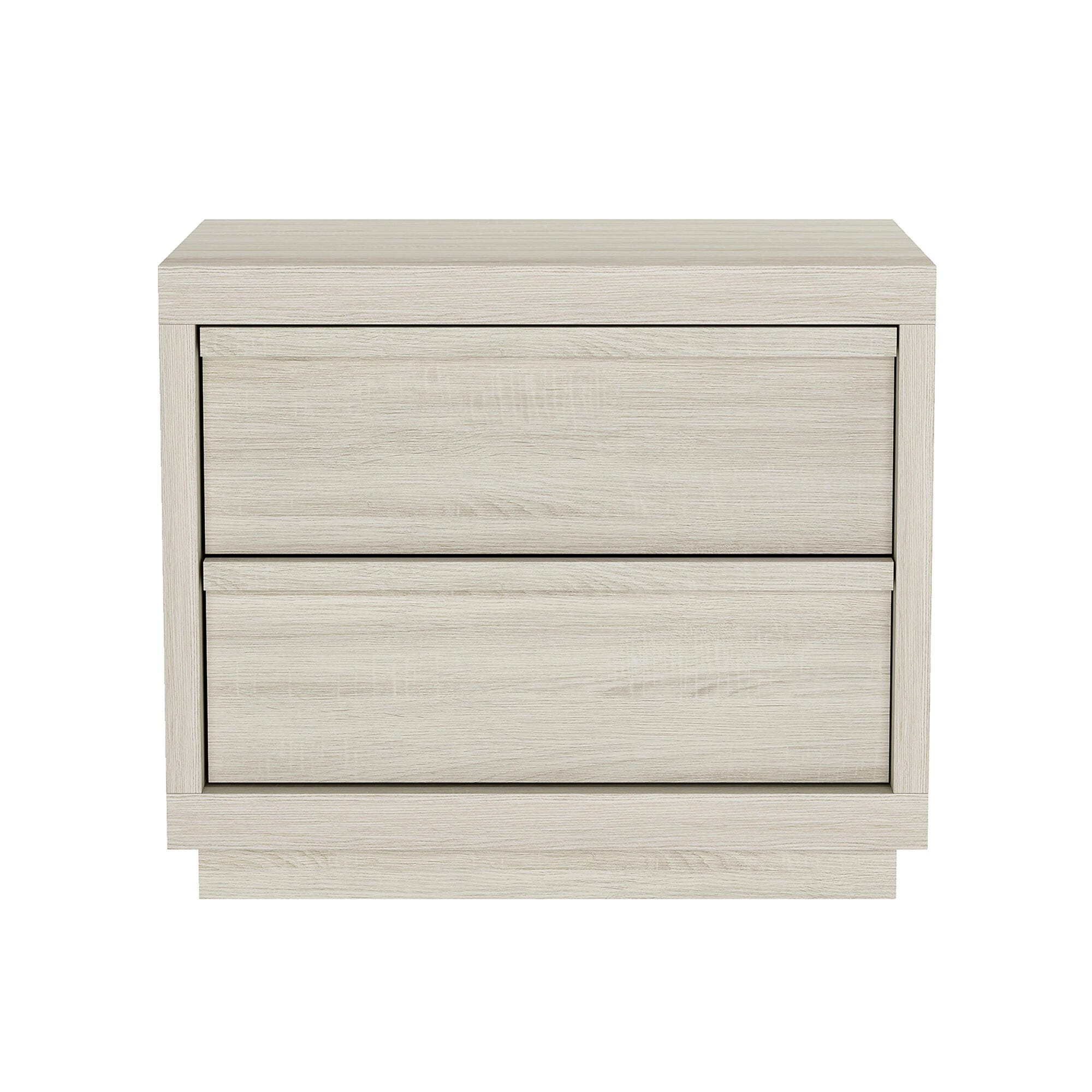 Manhattan Comfort Navis 26" 2 Drawer Nightstand, Whitewashed Oak, large