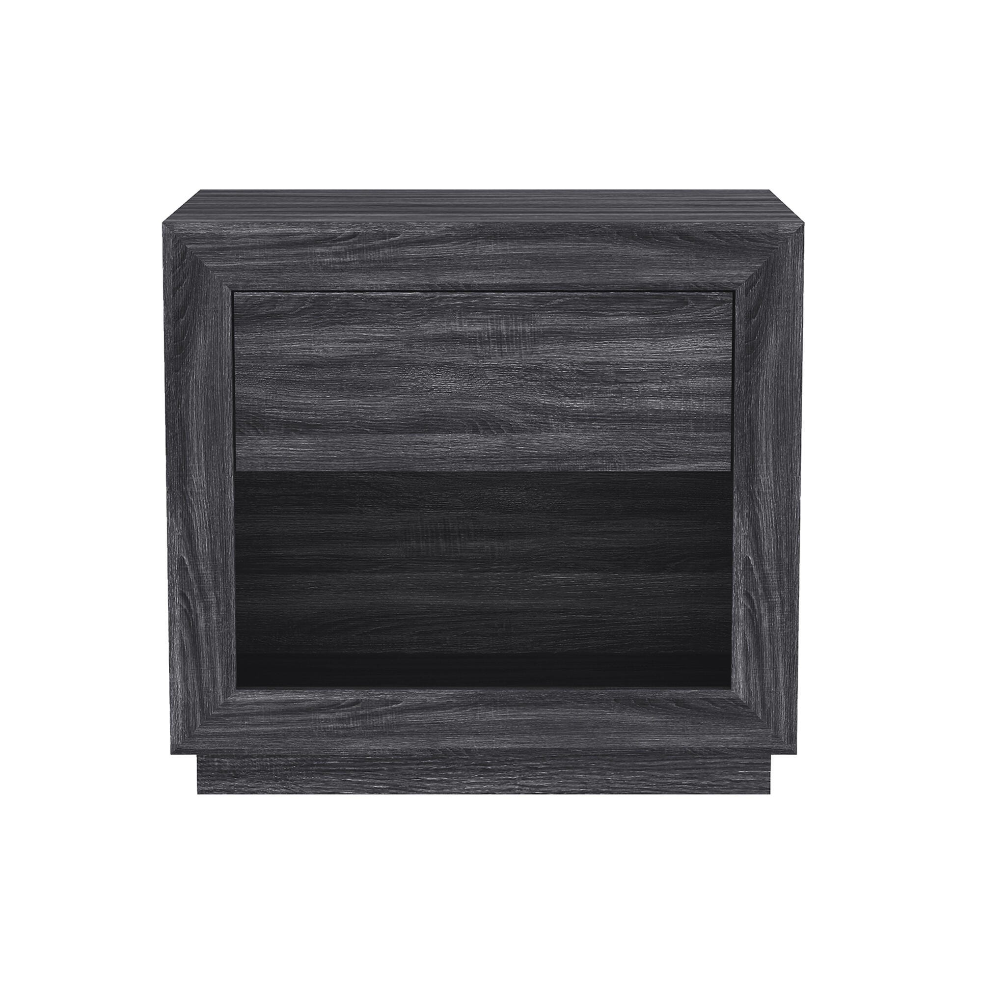 Manhattan Comfort Soren 26" 1 Drawer Nightstand, Charcoal Gray, large