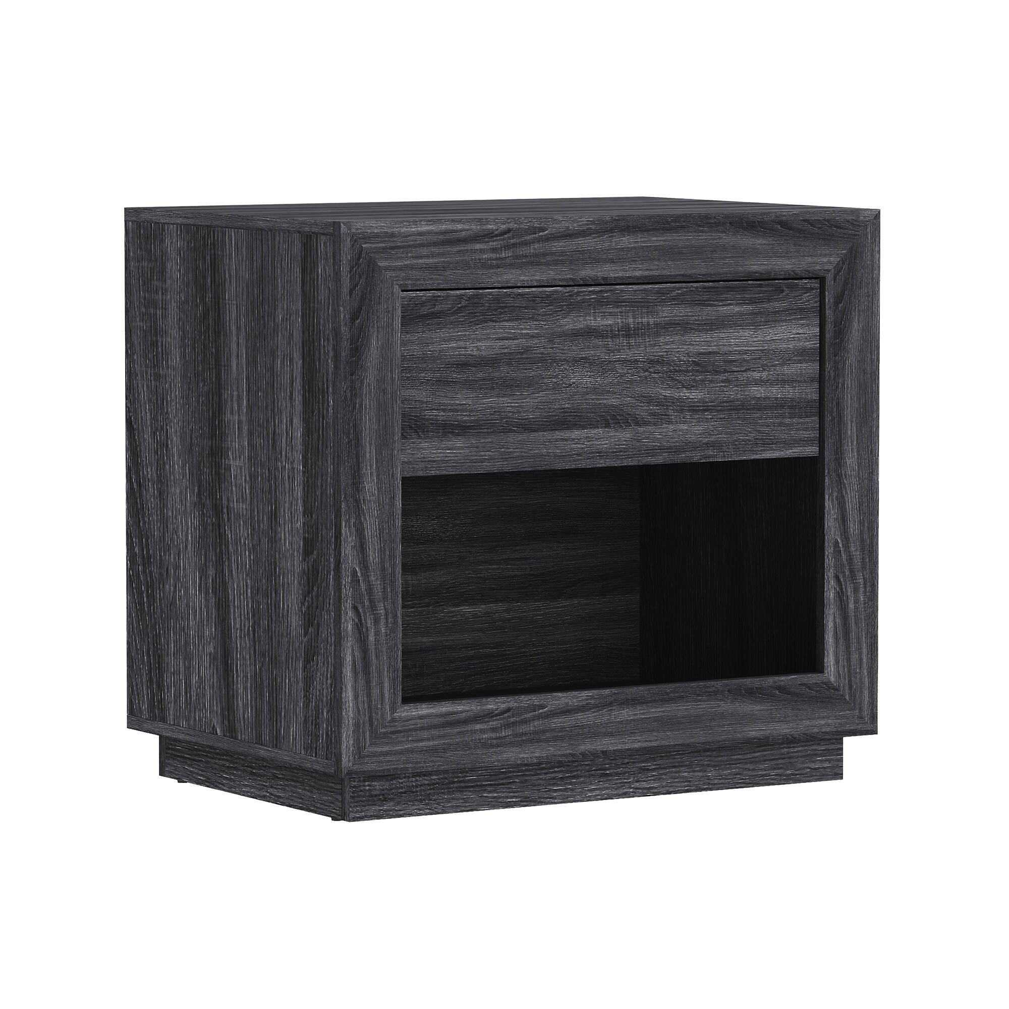 Manhattan Comfort Soren 26" 1 Drawer Nightstand, Charcoal Gray, large