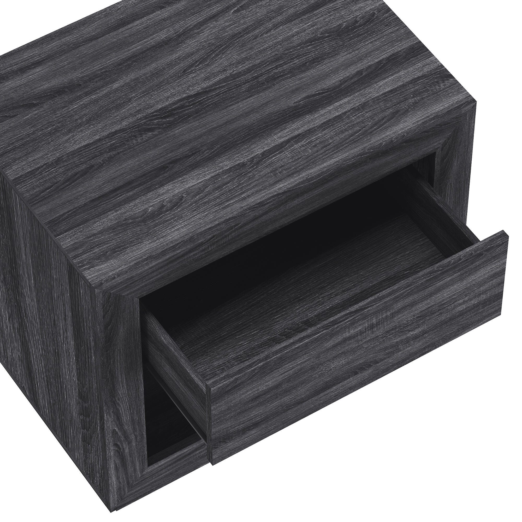 Manhattan Comfort Soren 26" 1 Drawer Nightstand, Charcoal Gray, large