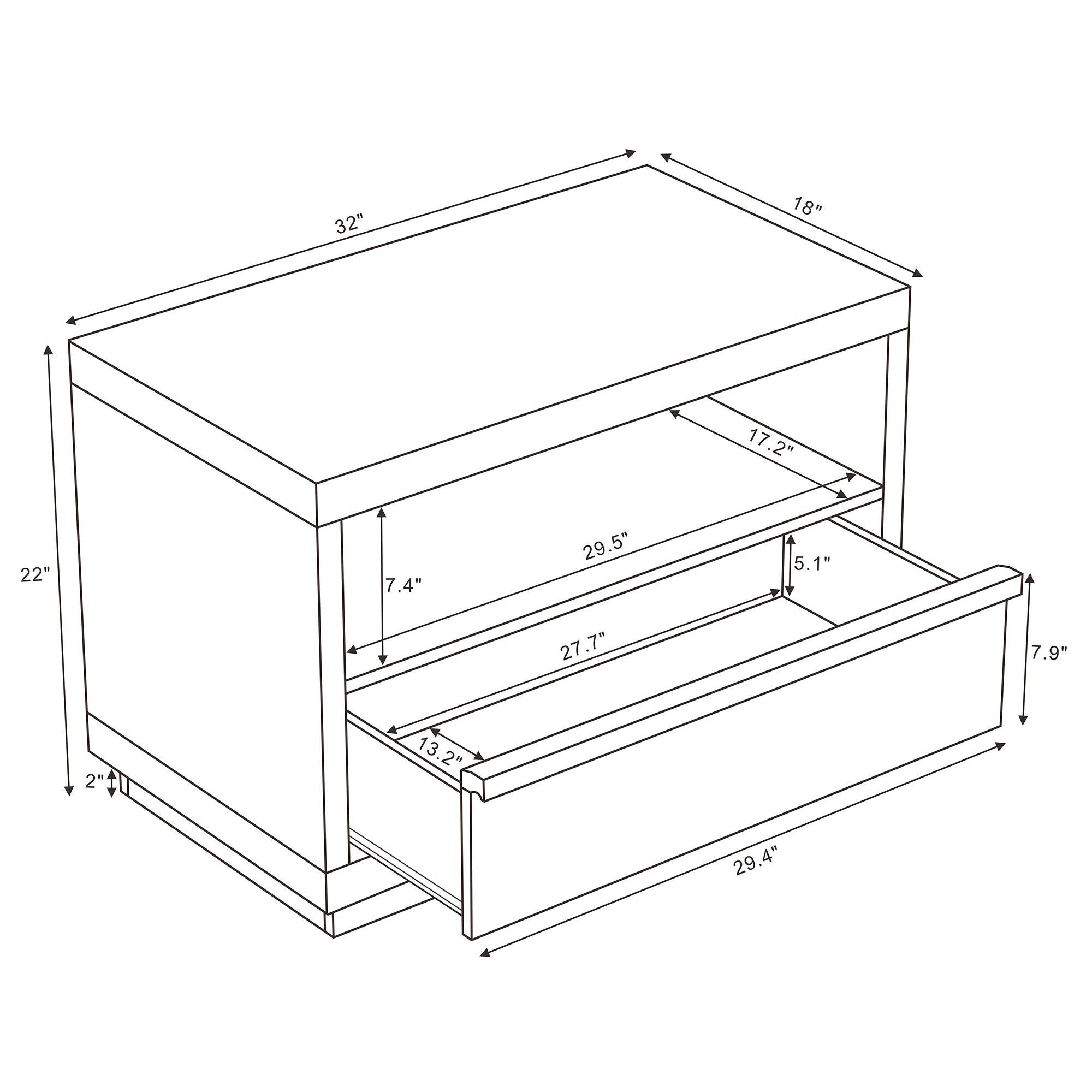 Manhattan Comfort Navis 32" 1 Drawer Nightstand, Whitewashed Oak, large
