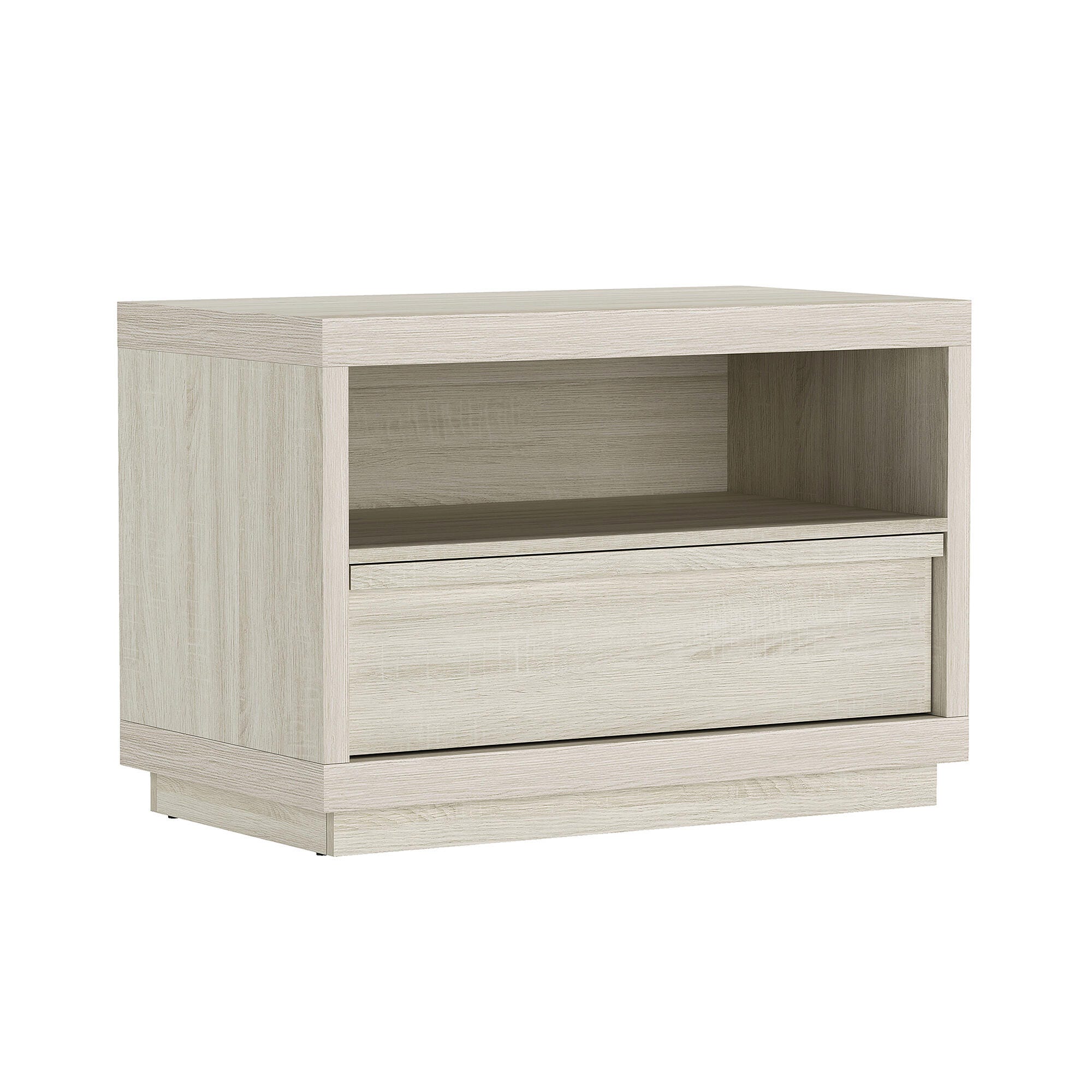 Manhattan Comfort Navis 32" 1 Drawer Nightstand, Whitewashed Oak, large