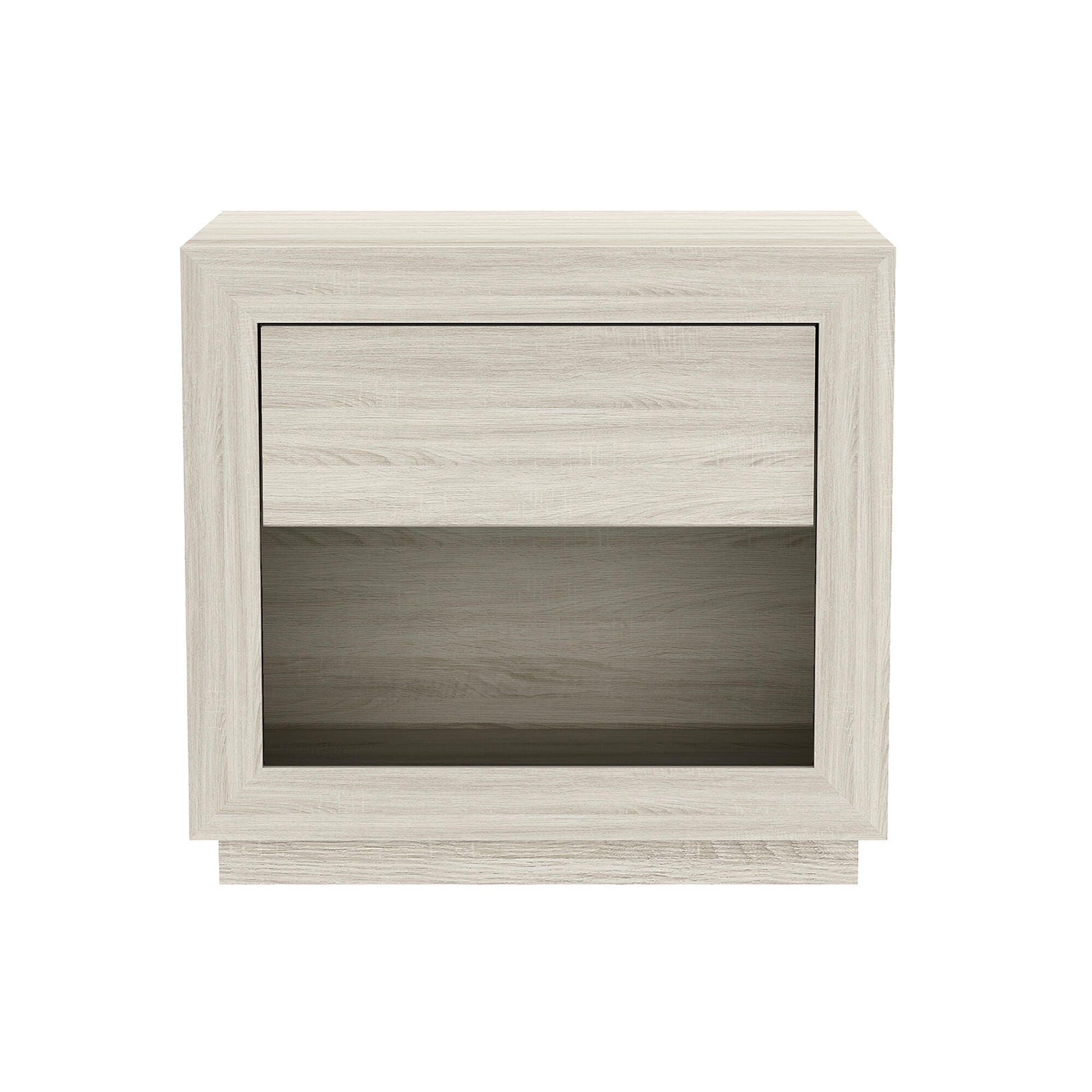 Manhattan Comfort Soren 26" 1 Drawer Nightstand, Whitewashed Oak, large