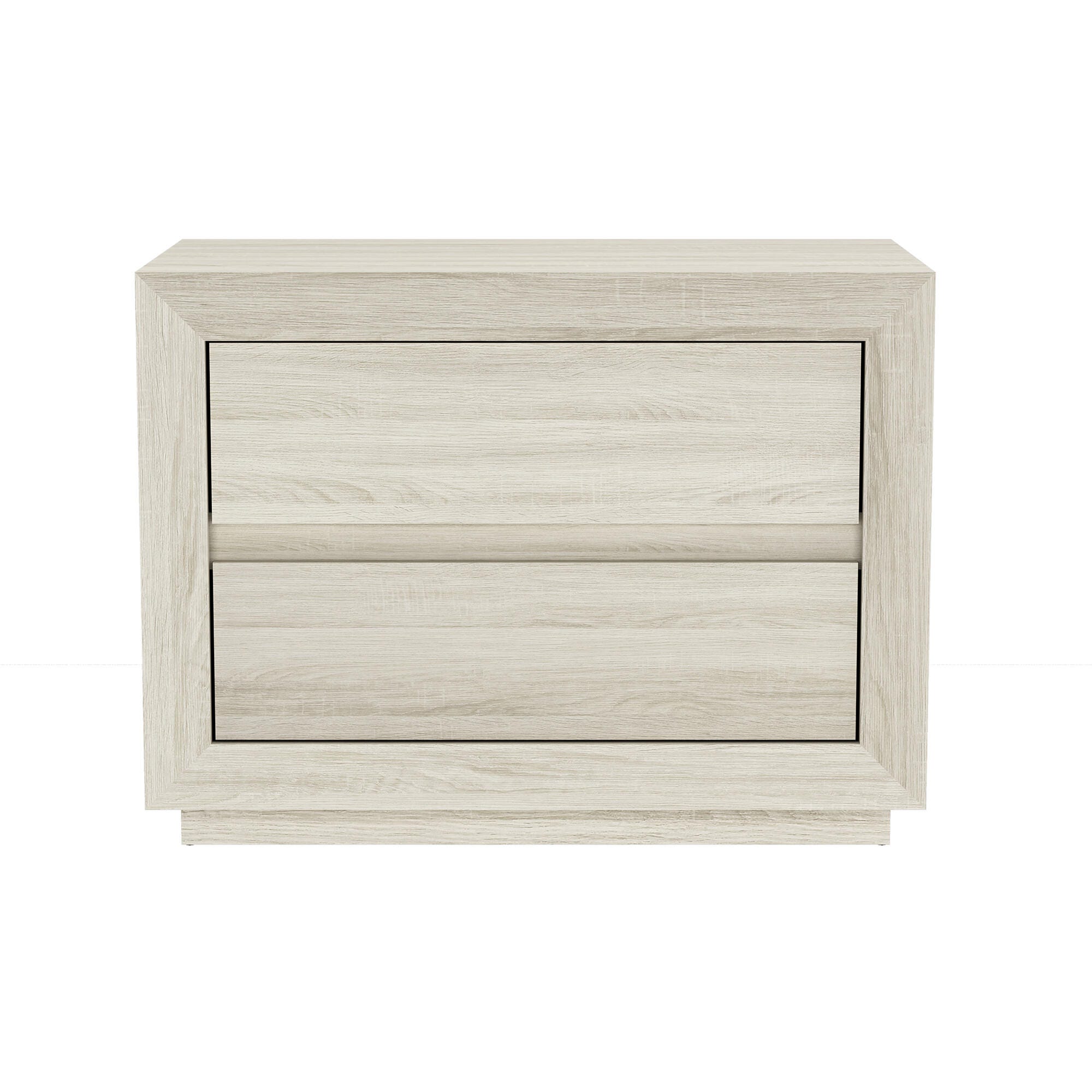 Manhattan Comfort Soren 32" 2 Drawer Nightstand, Whitewashed Oak, large
