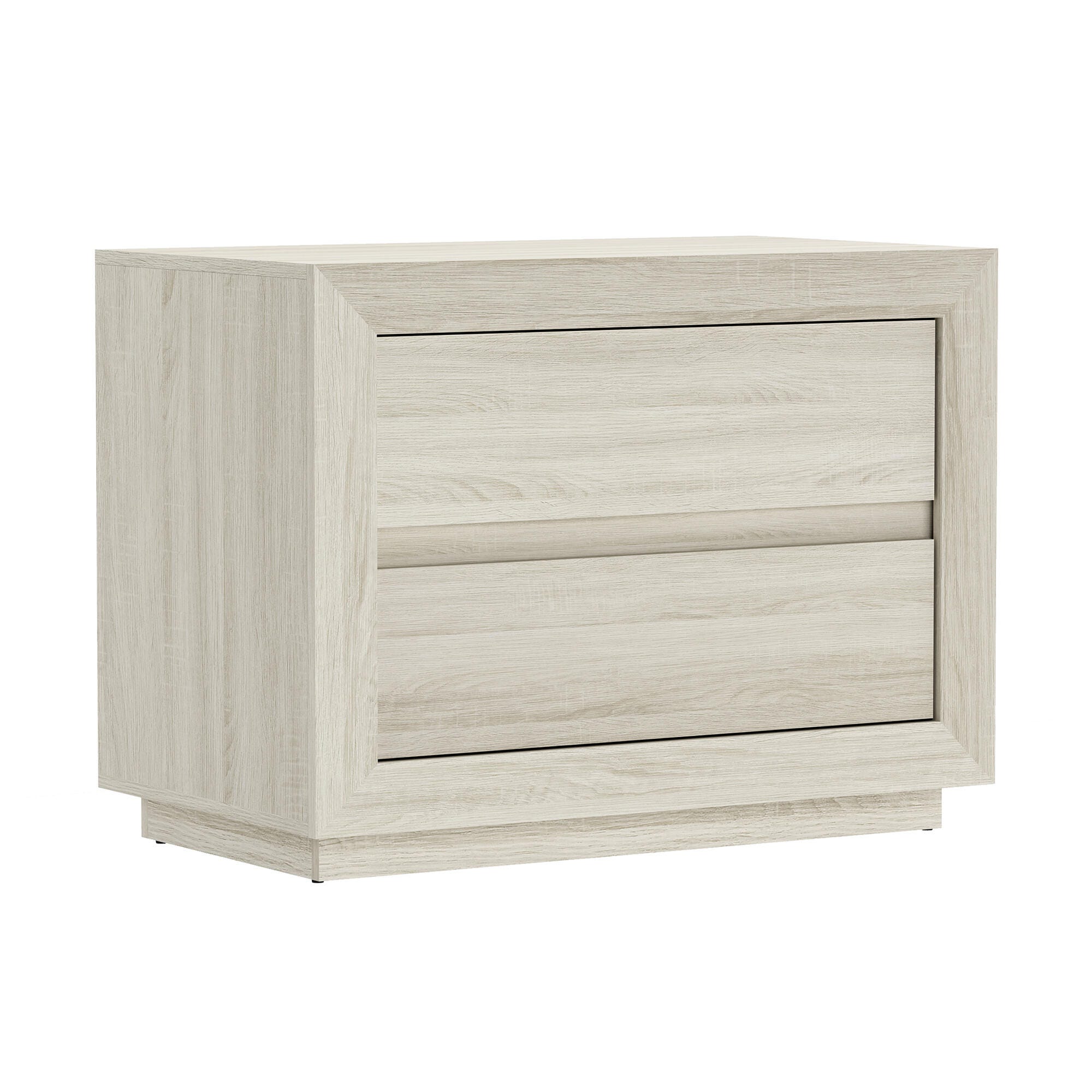 Manhattan Comfort Soren 32" 2 Drawer Nightstand, Whitewashed Oak, large