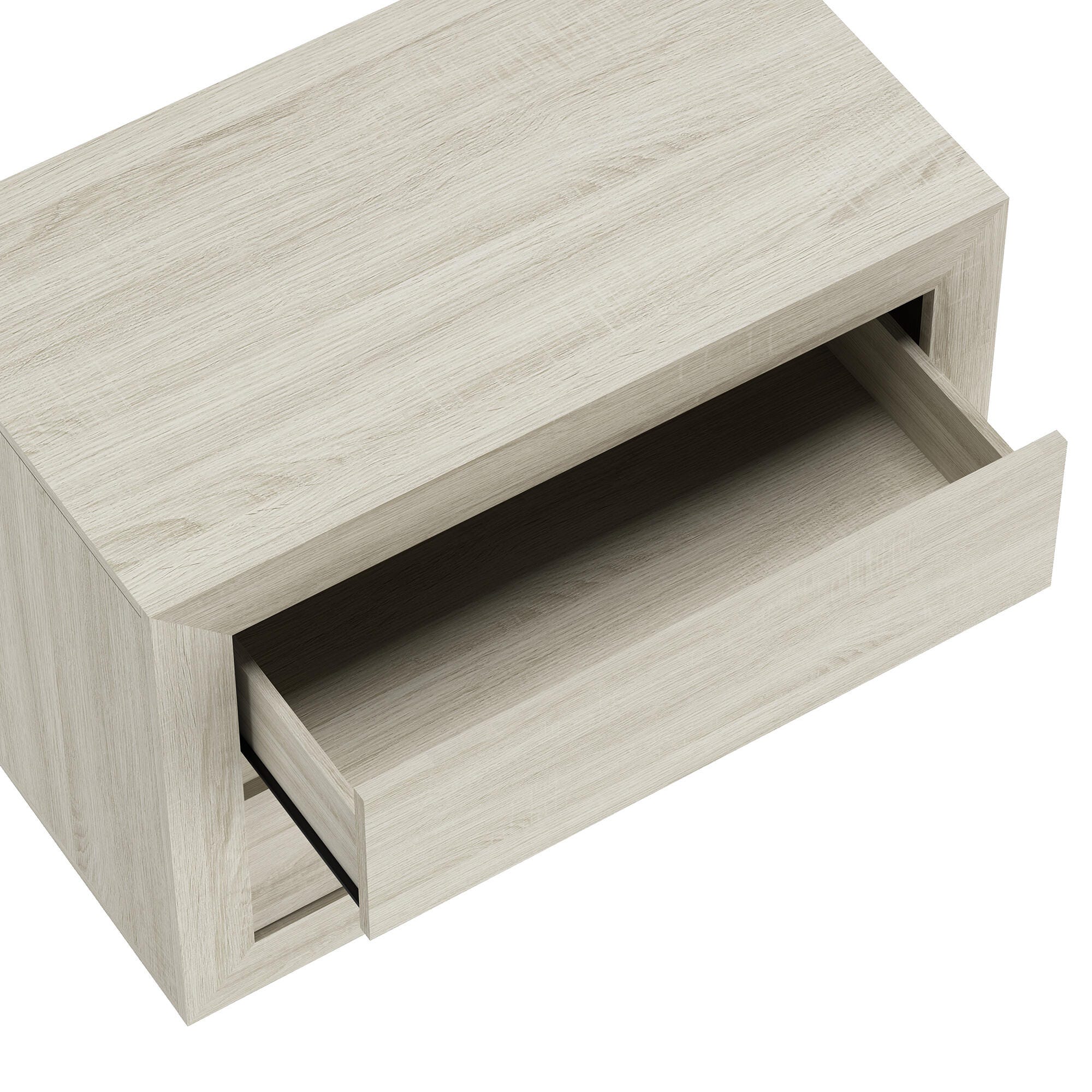 Manhattan Comfort Soren 32" 2 Drawer Nightstand, Whitewashed Oak, large