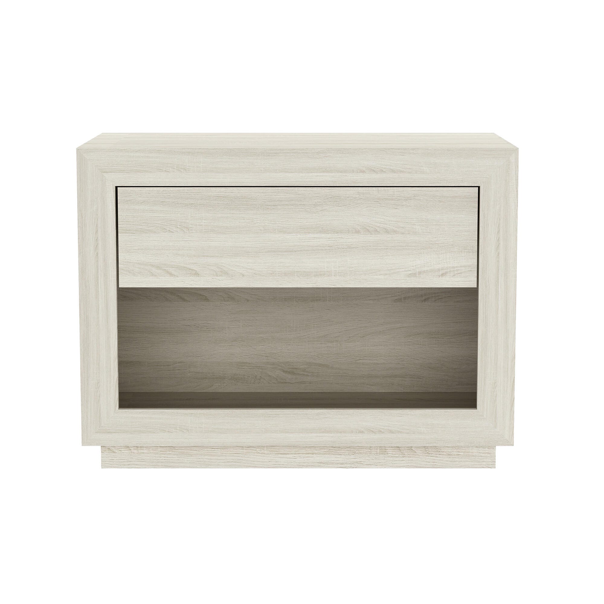 Manhattan Comfort Soren 32" 1 Drawer Nightstand, Whitewashed Oak, large