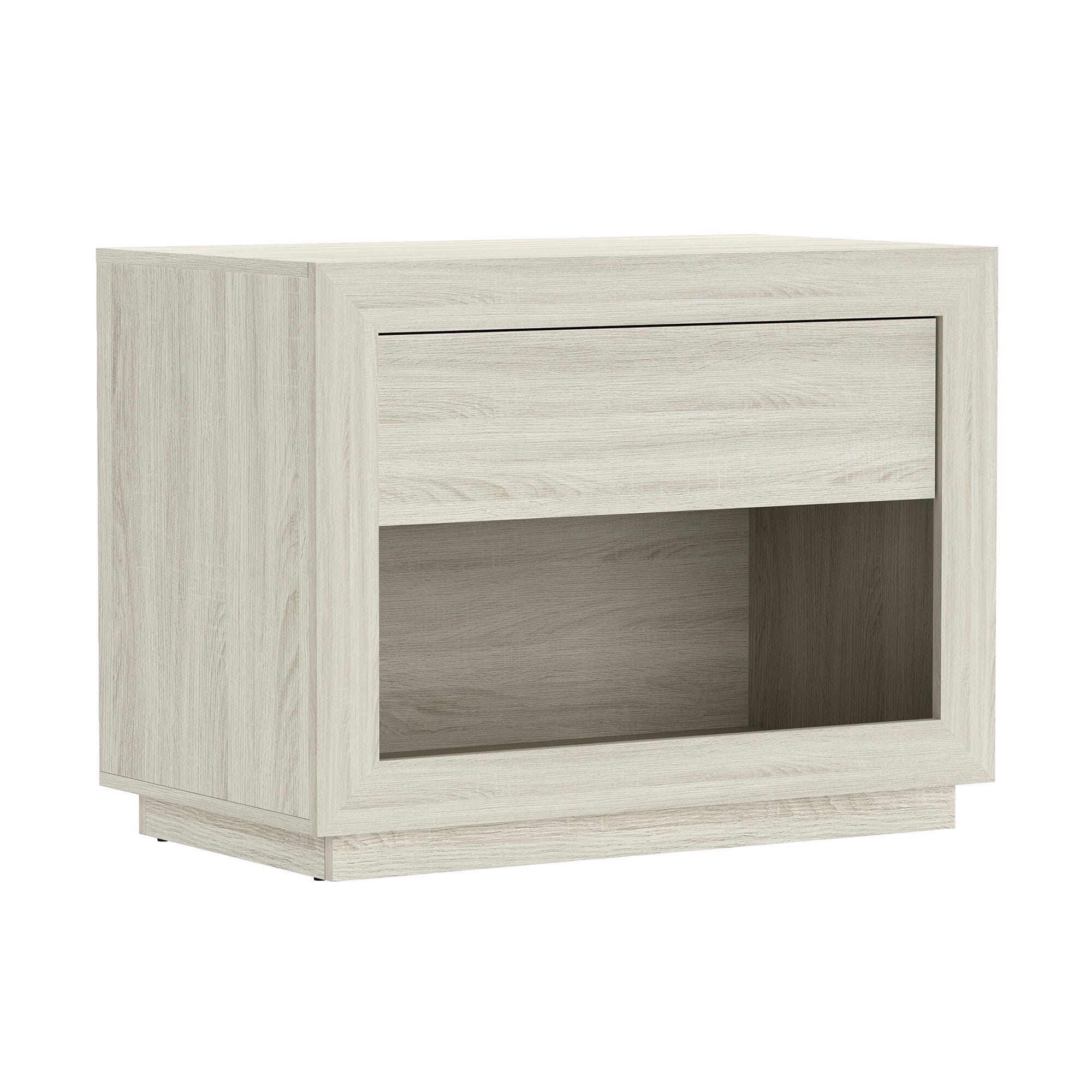 Manhattan Comfort Soren 32" 1 Drawer Nightstand, Whitewashed Oak, large