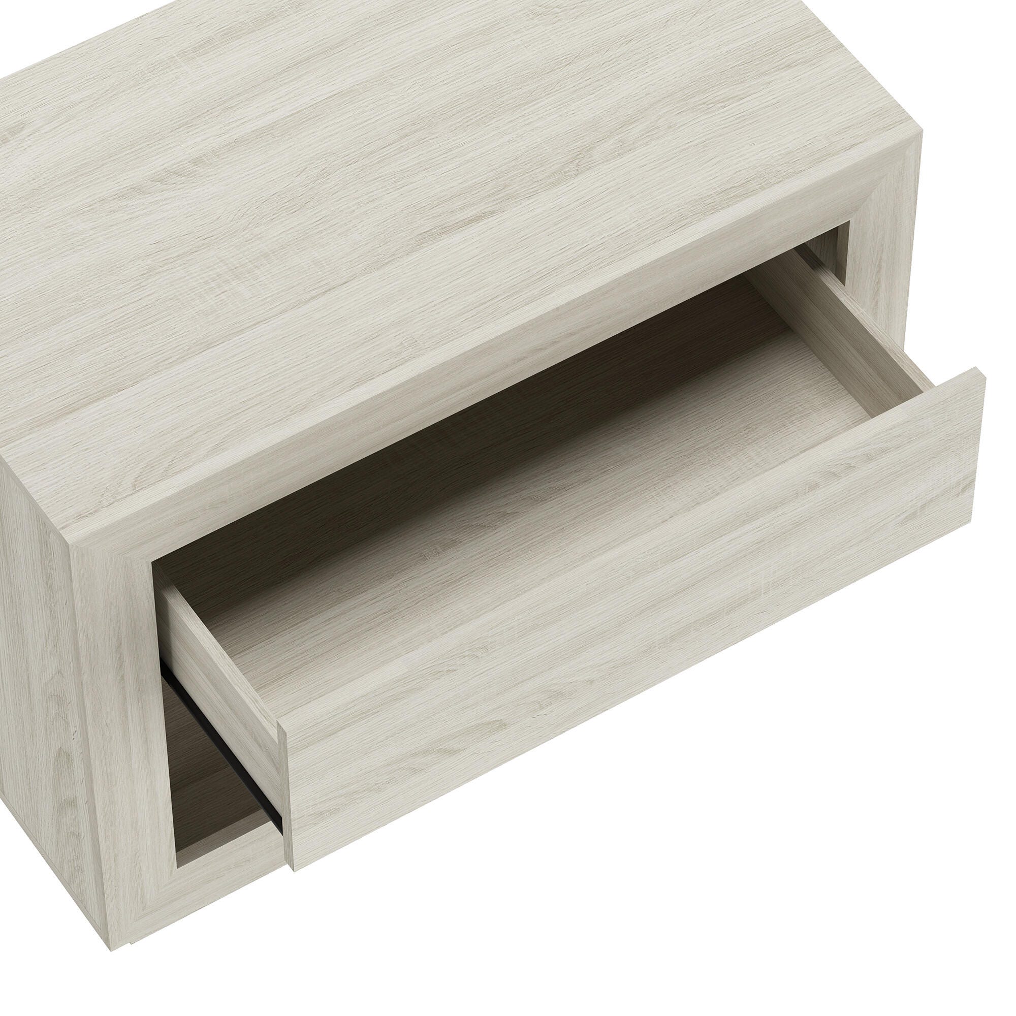 Manhattan Comfort Soren 32" 1 Drawer Nightstand, Whitewashed Oak, large