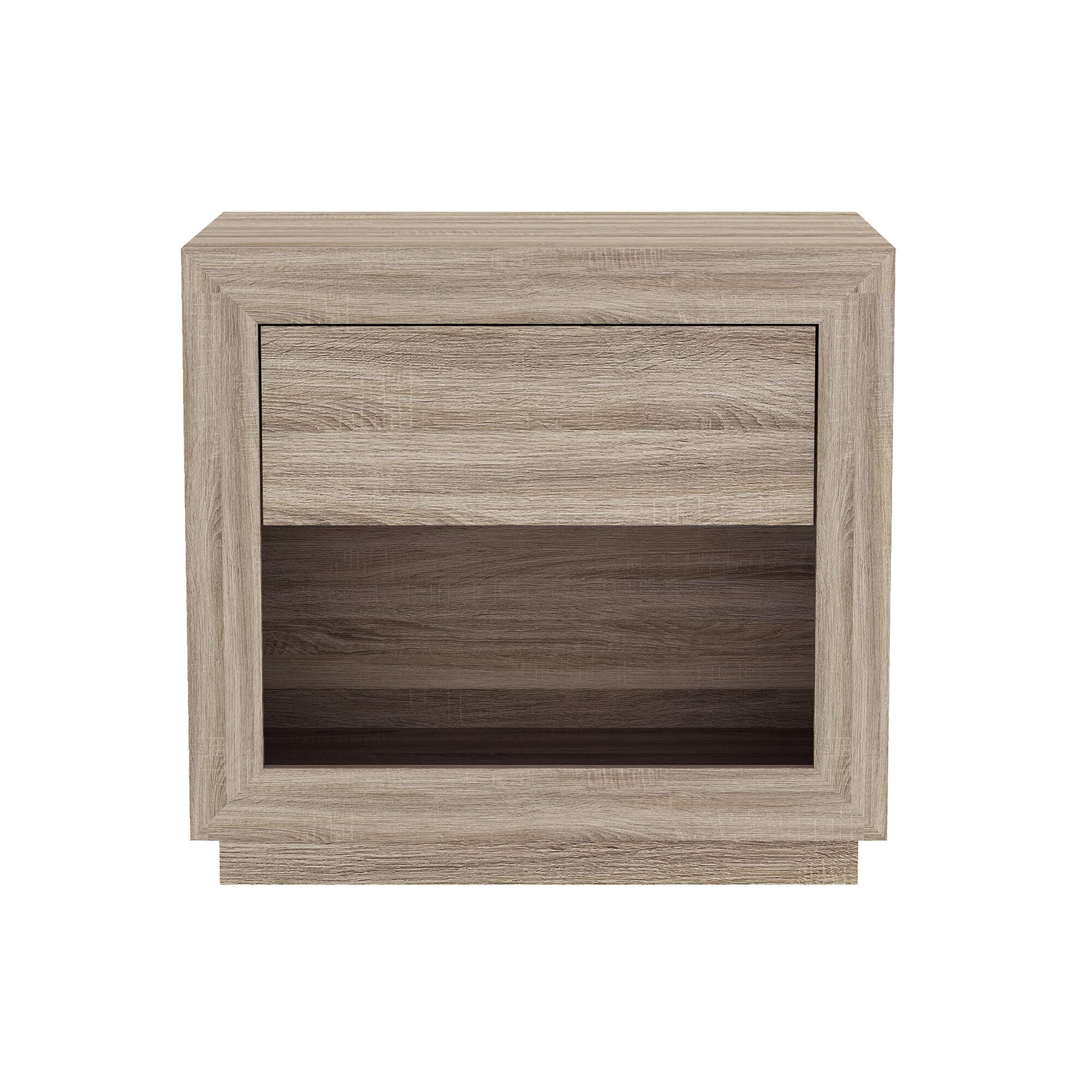 Manhattan Comfort Soren 26" 1 Drawer Nightstand, Natural Oak, large