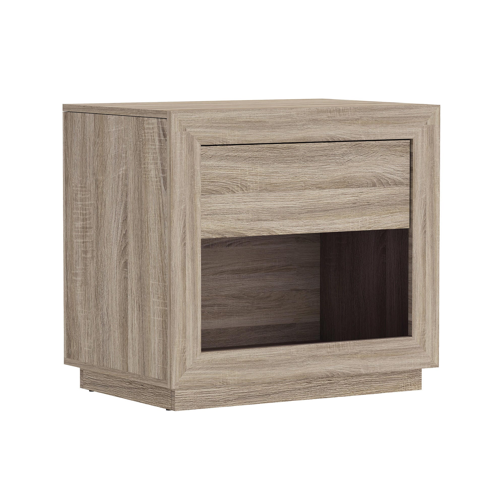 Manhattan Comfort Soren 26" 1 Drawer Nightstand, Natural Oak, large