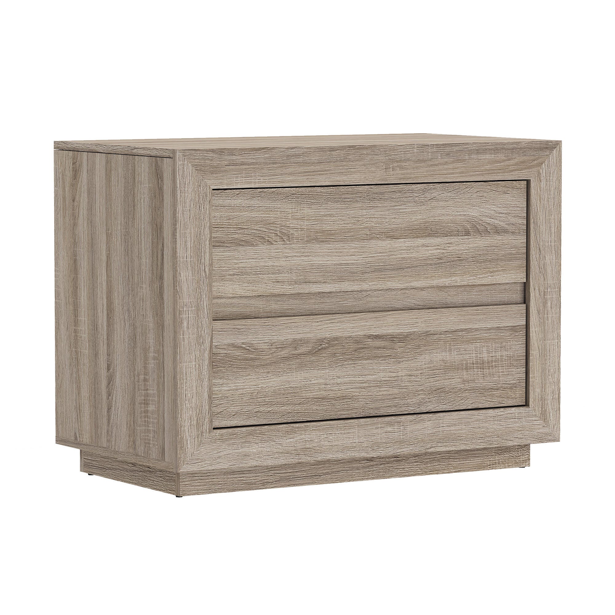 Manhattan Comfort Soren 32" 2 Drawer Nightstand, Natural Oak, large
