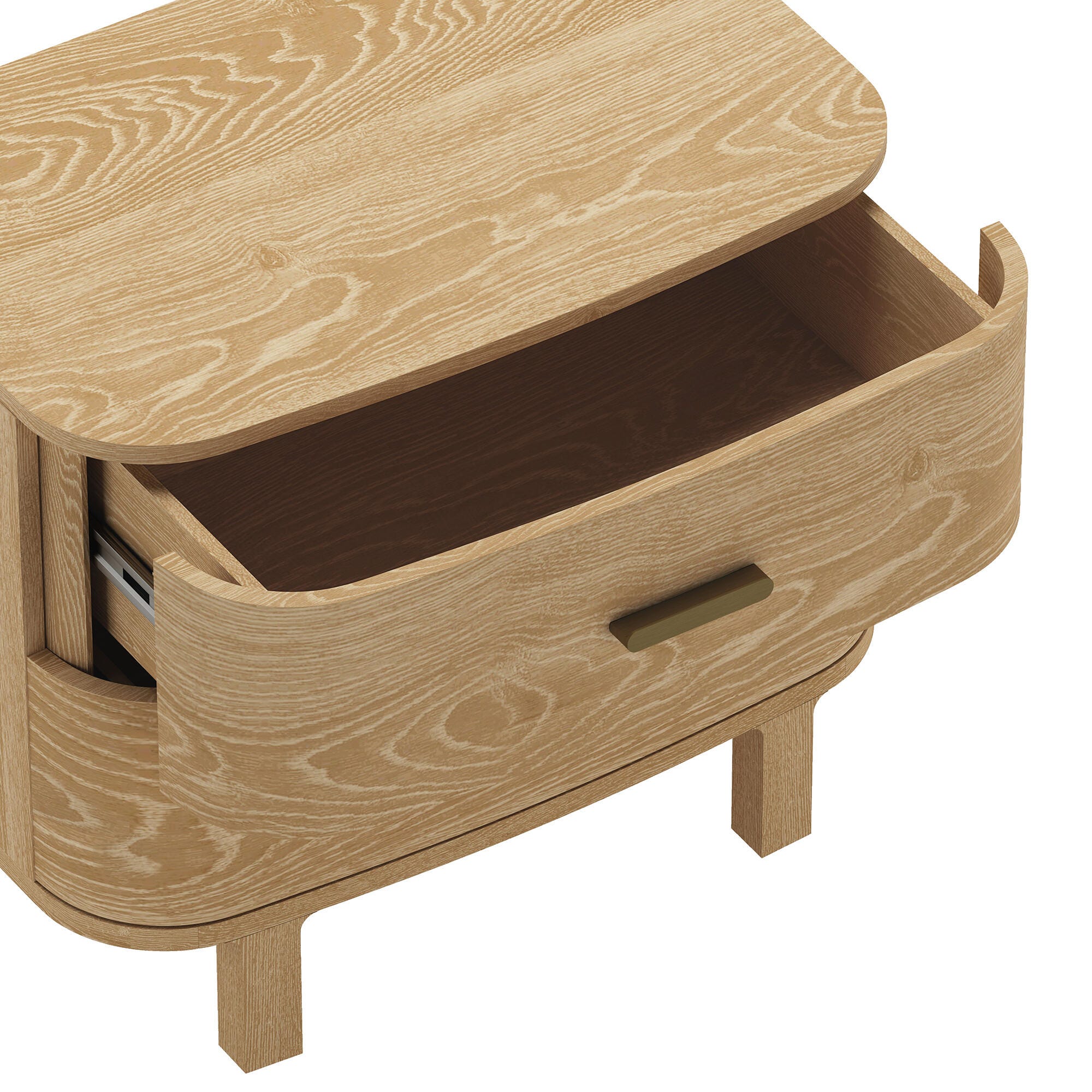 Manhattan Comfort Solara 30" 2 Drawer Nightstand, Natural Oak, large