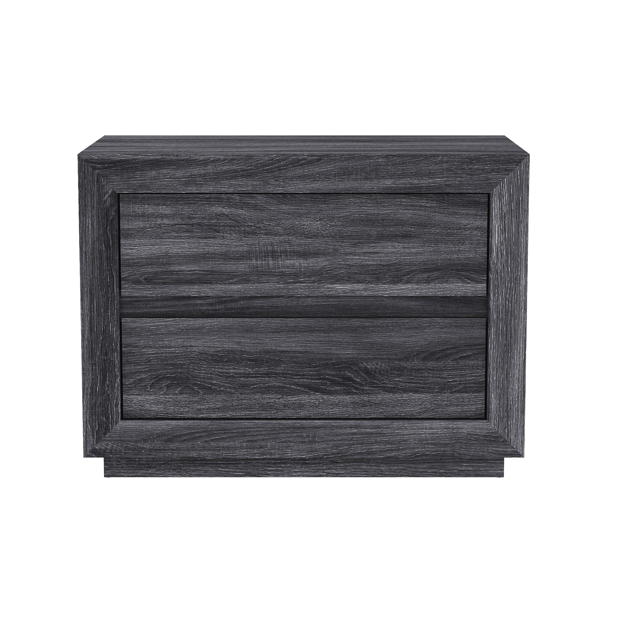 Manhattan Comfort Soren 32" 2 Drawer Nightstand, Charcoal Gray, large