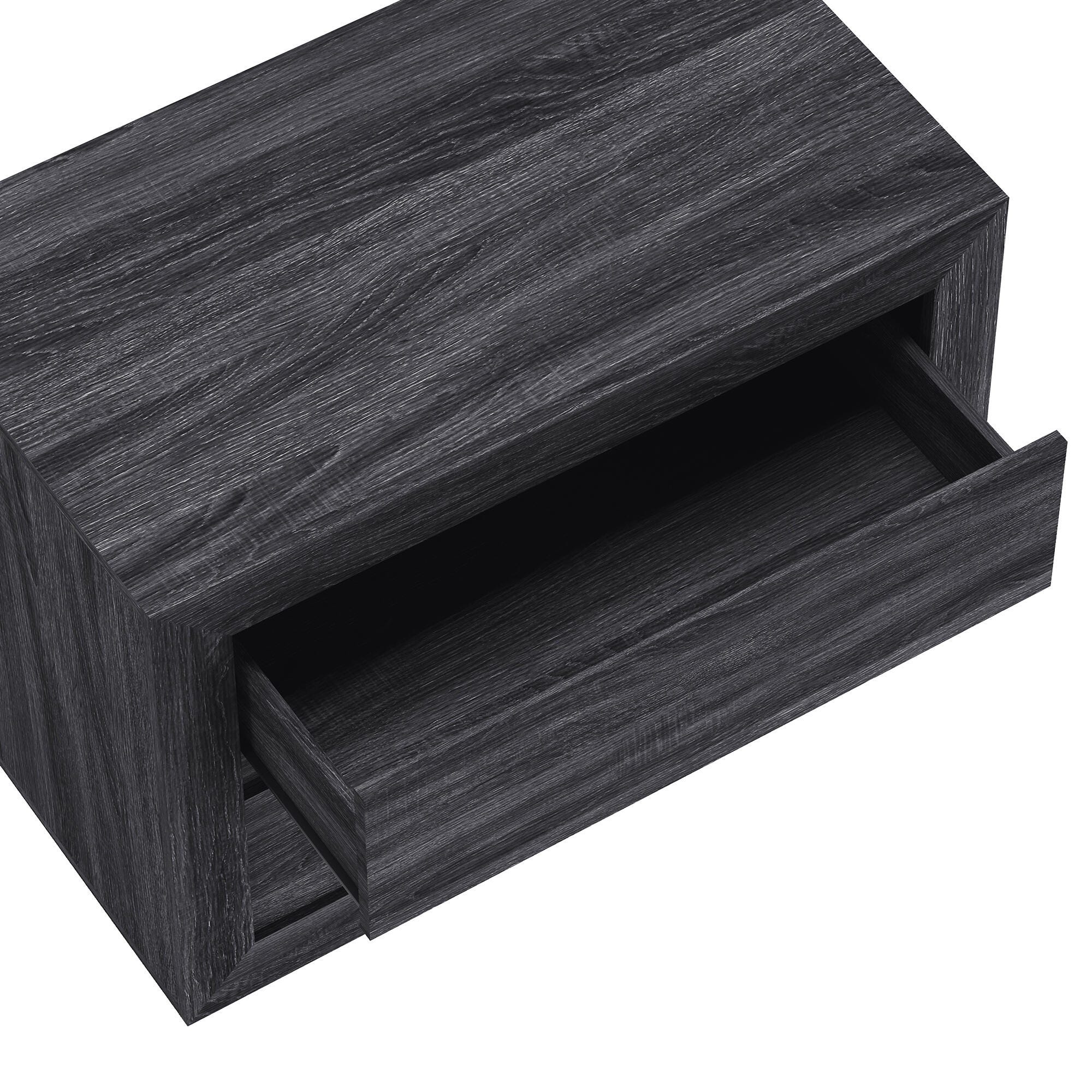 Manhattan Comfort Soren 32" 2 Drawer Nightstand, Charcoal Gray, large
