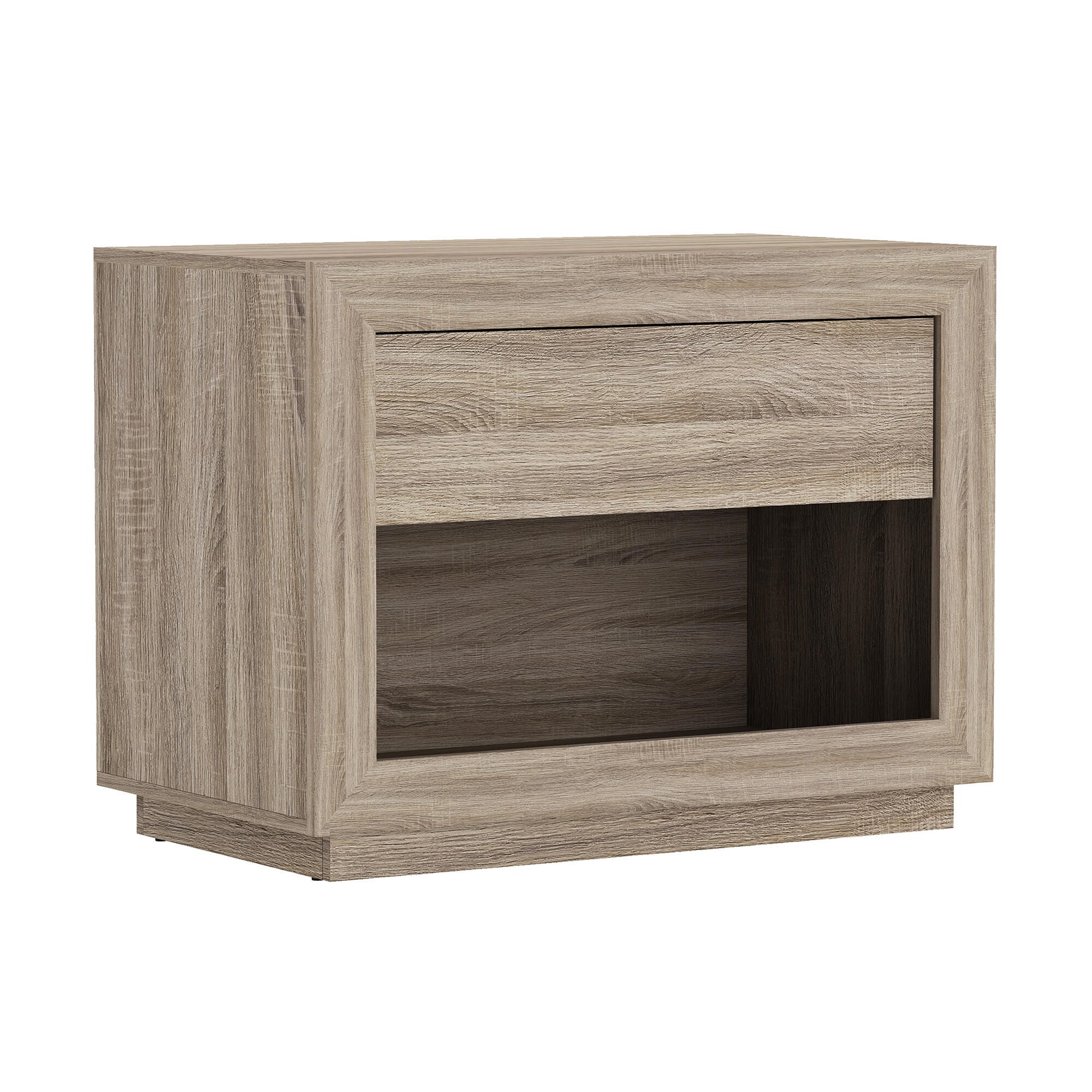 Manhattan Comfort Soren 32" 1 Drawer Nightstand, Natural Oak, large