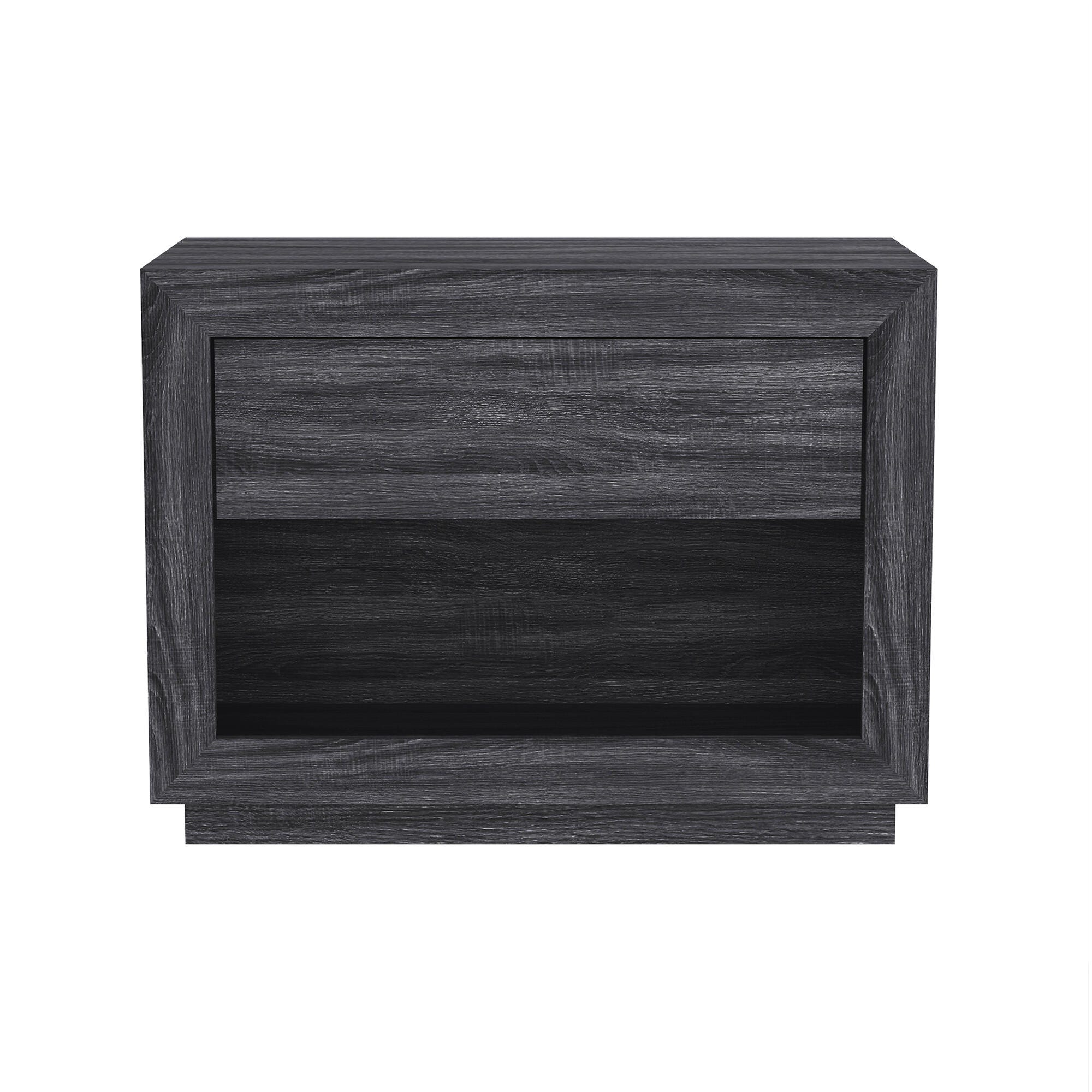 Manhattan Comfort Soren 32" 1 Drawer Nightstand, Charcoal Gray, large