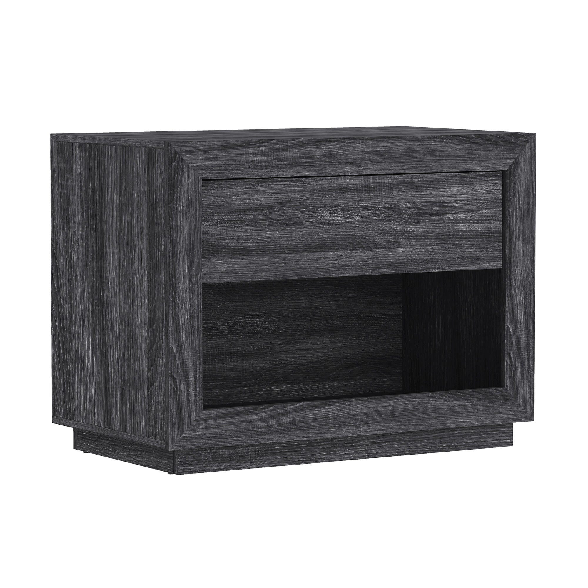 Manhattan Comfort Soren 32" 1 Drawer Nightstand, Charcoal Gray, large