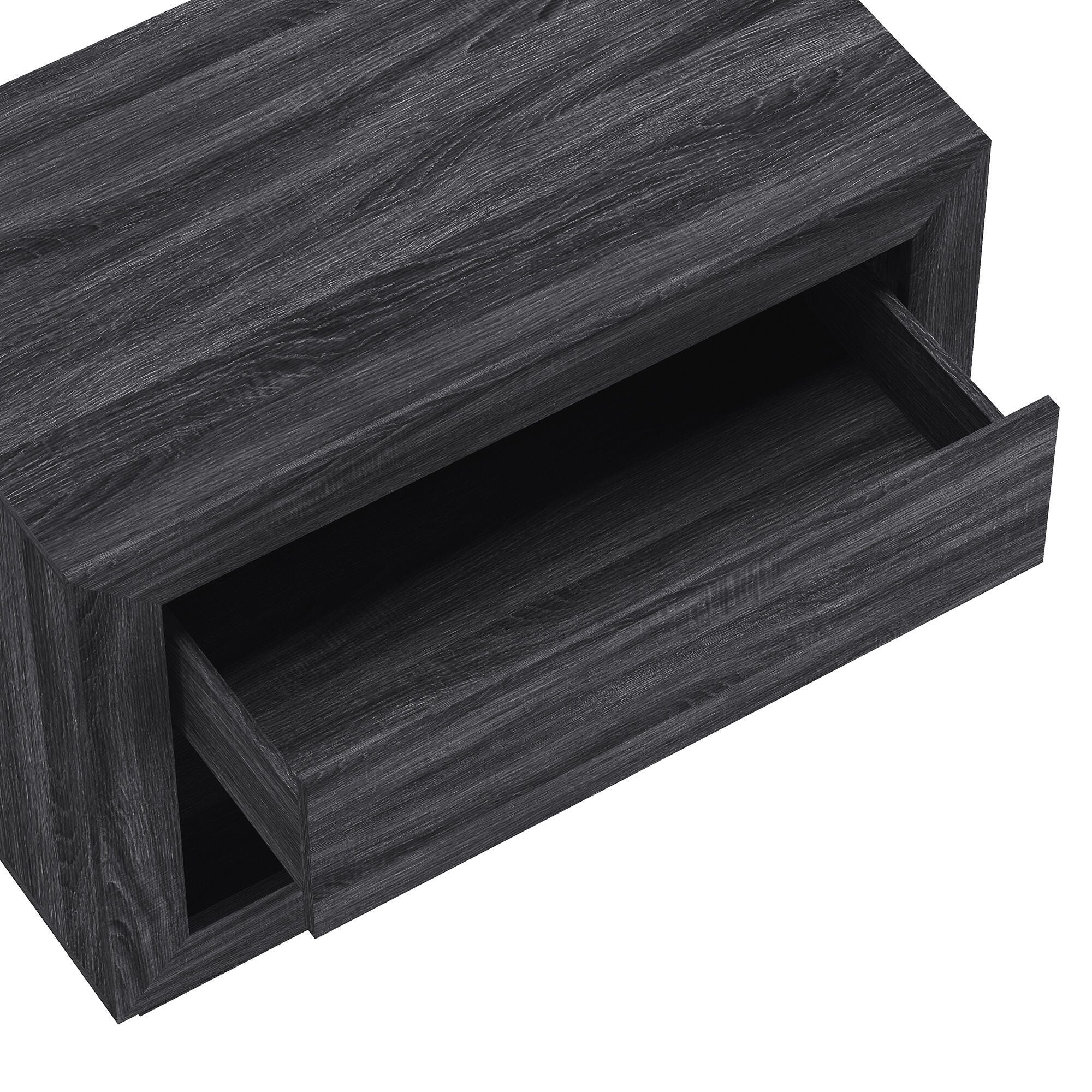 Manhattan Comfort Soren 32" 1 Drawer Nightstand, Charcoal Gray, large