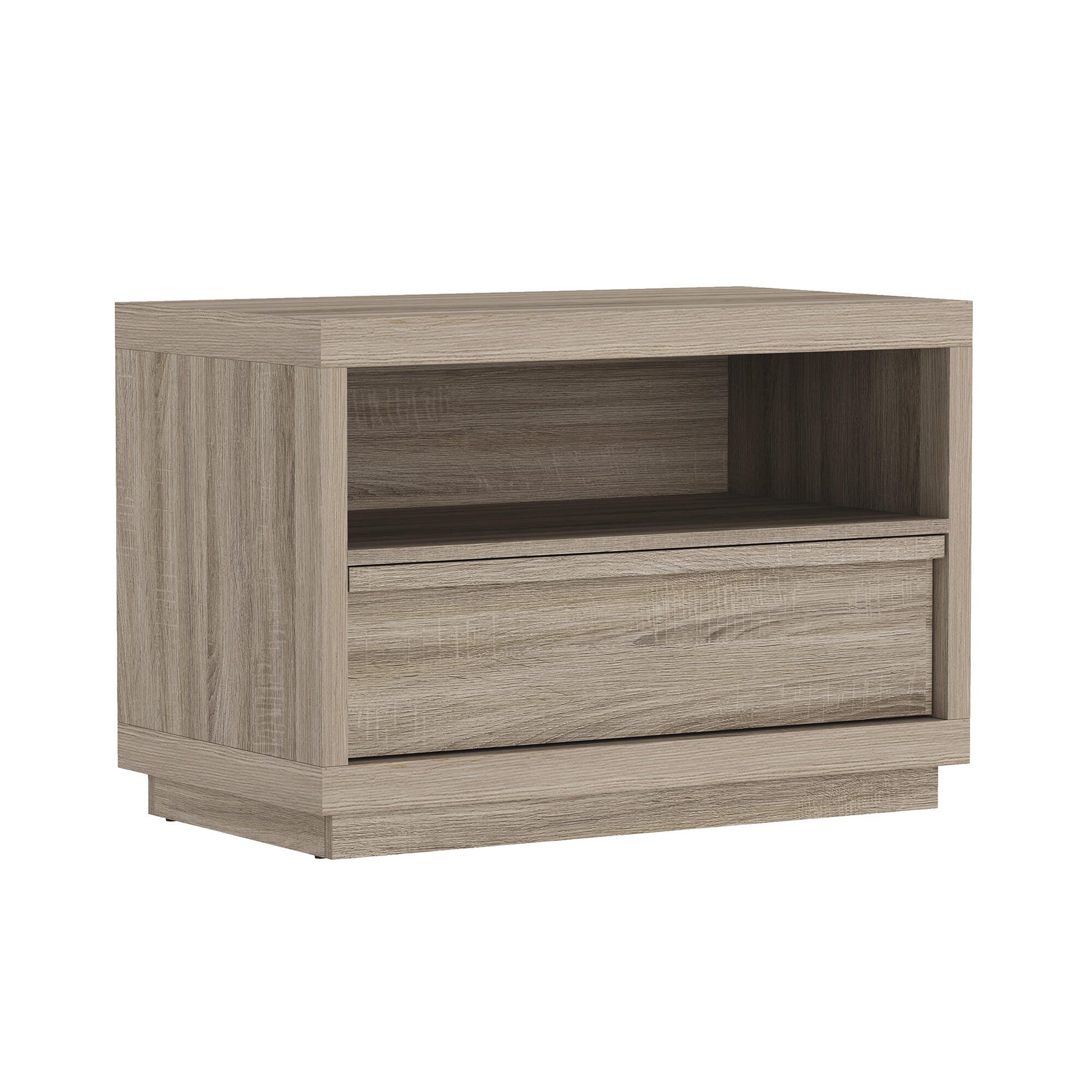 Manhattan Comfort Navis 32" 1 Drawer Nightstand, Natural Oak, large
