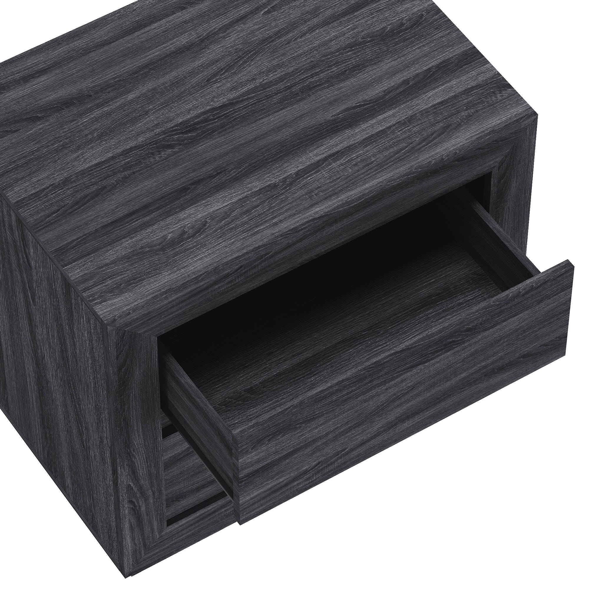 Manhattan Comfort Soren 26" 2 Drawer Nightstand, Charcoal Gray, large
