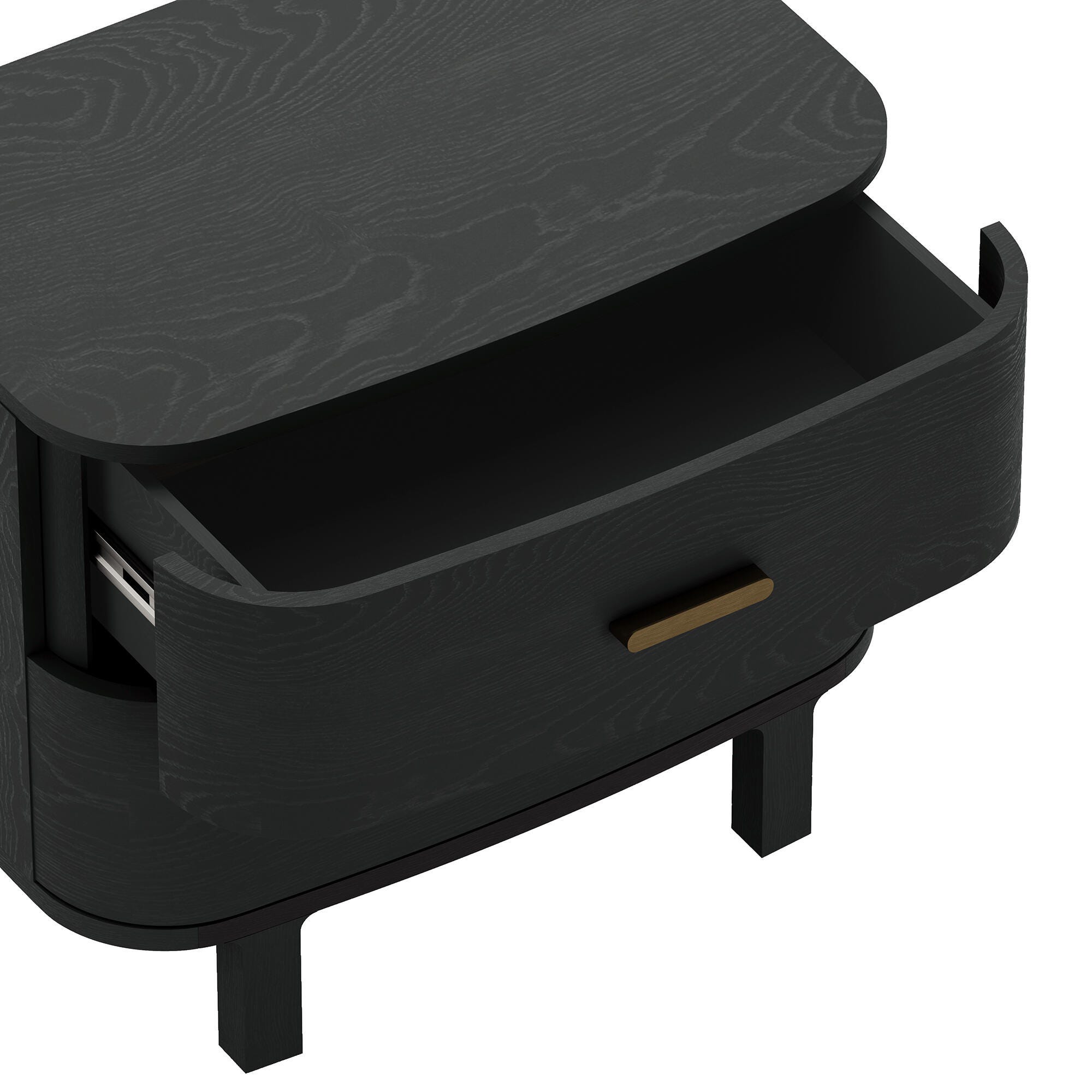 Manhattan Comfort Solara 30" 2 Drawer Nightstand, Black, large