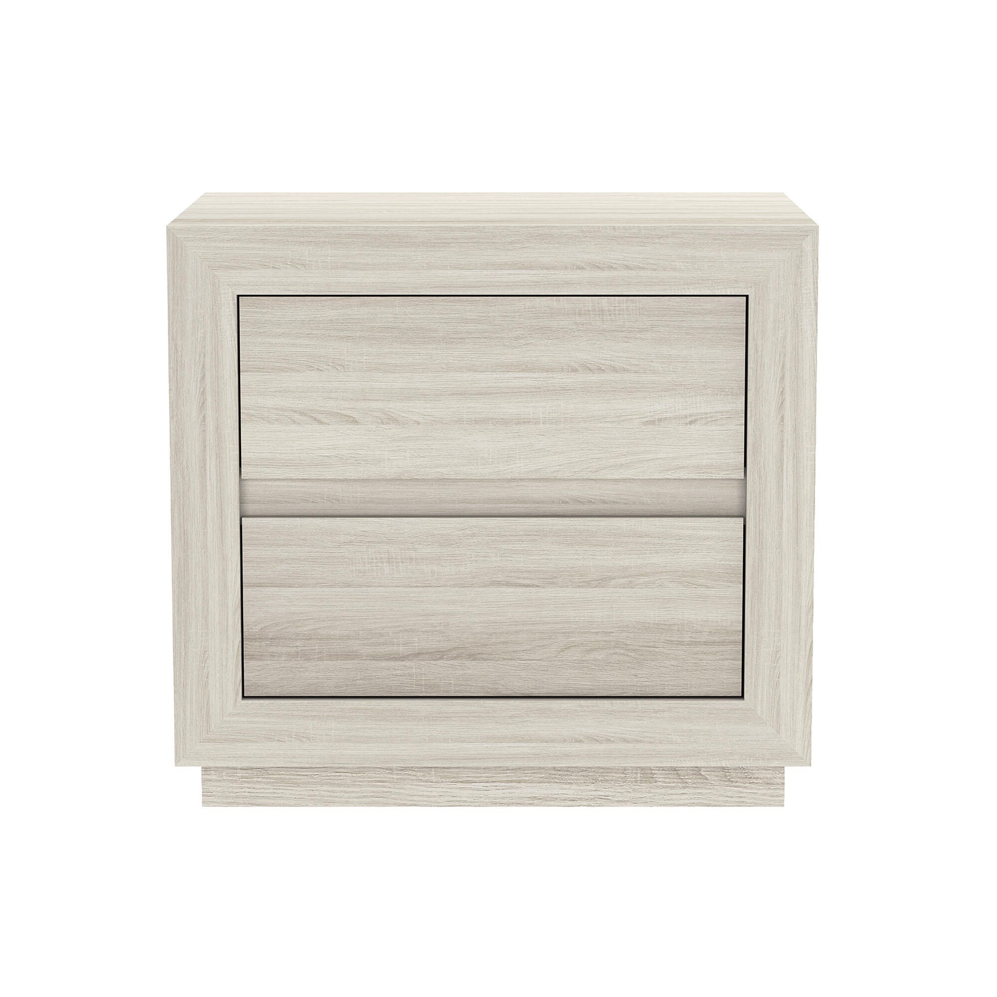Manhattan Comfort Soren 26" 2 Drawer Nightstand, Whitewashed Oak, large