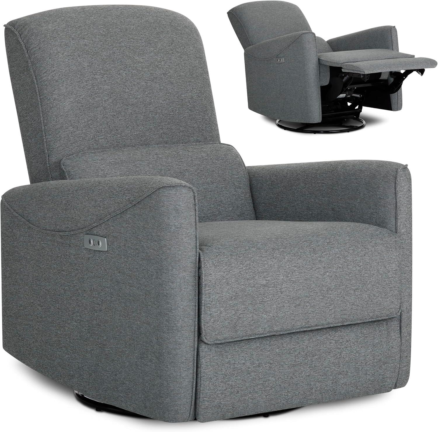 Dream On Me Evolur Belmont Power Swivel Glider Recliner, Cosmic Gray, large