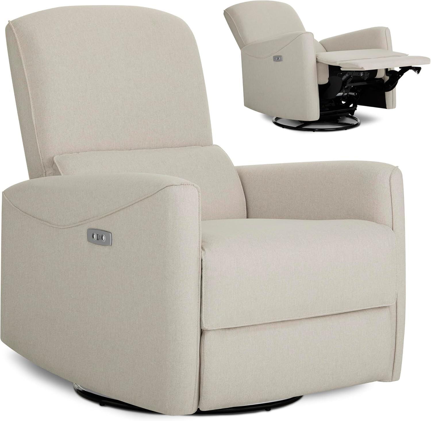 Dream On Me Evolur Belmont Power Swivel Glider Recliner, Light Sand, large