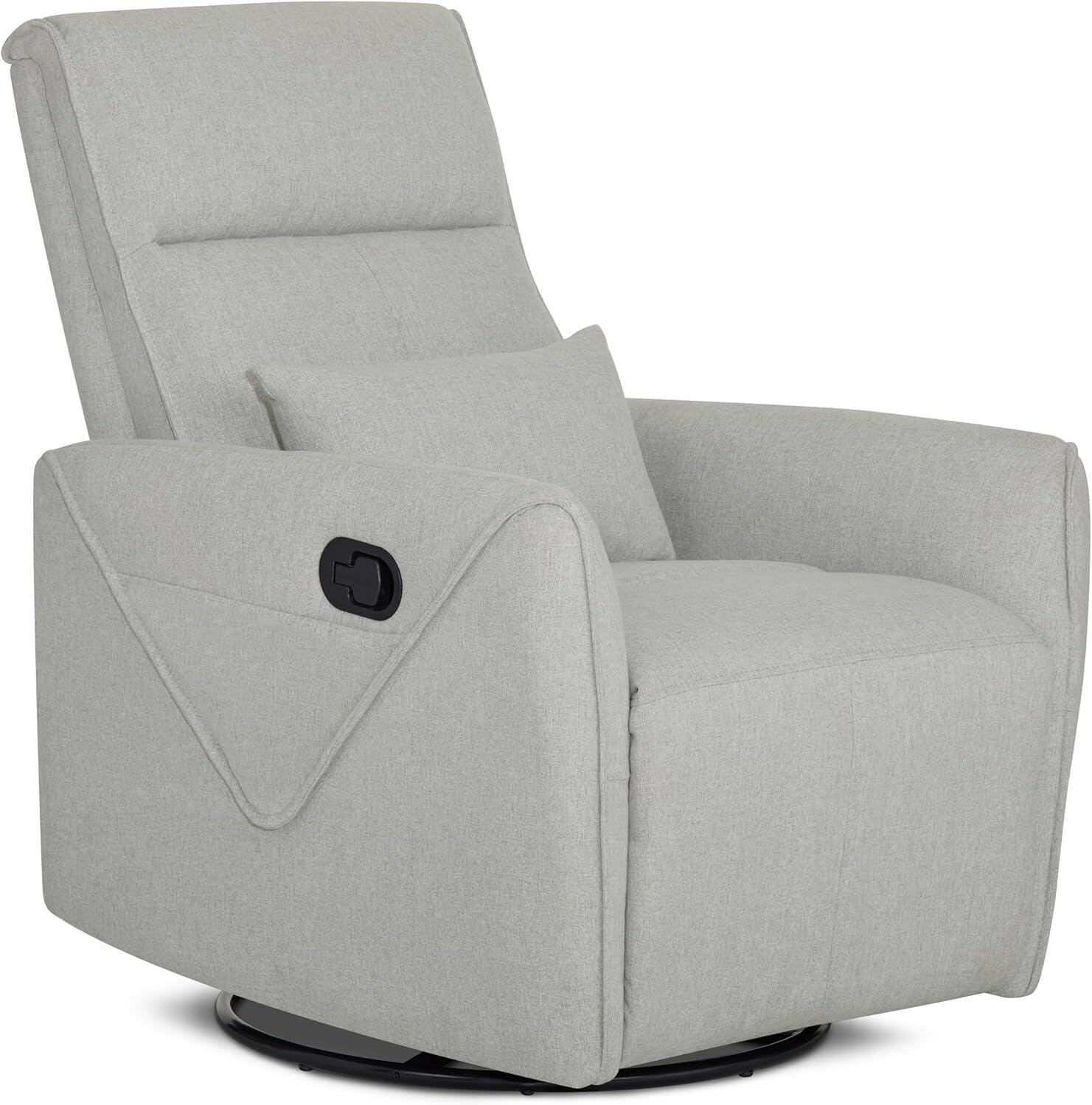 Evolur Sylas Manual Swivel Glider Recliner, Luxe Gray