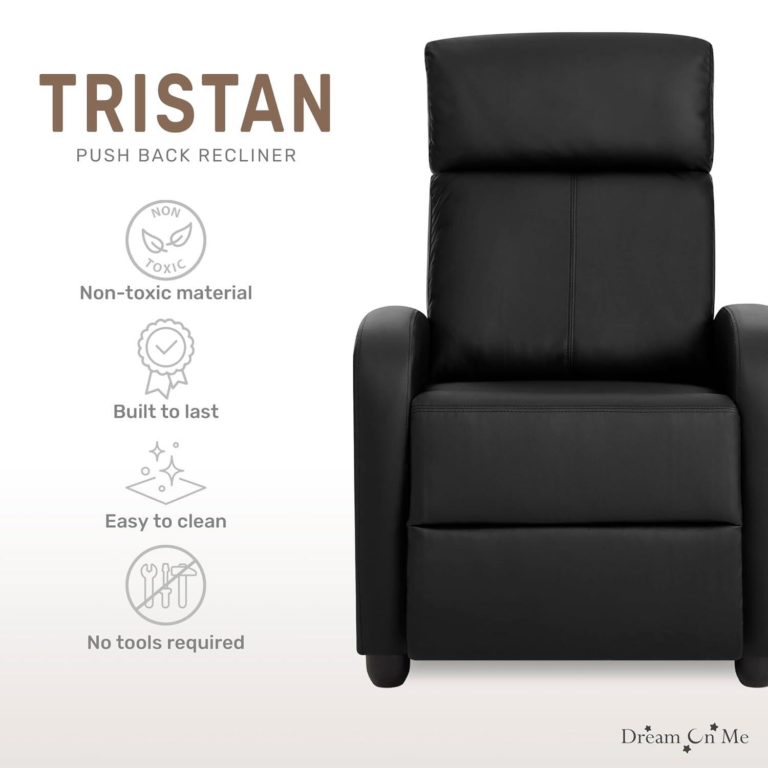 Dream On Me Tristan Manual Recliner, , large