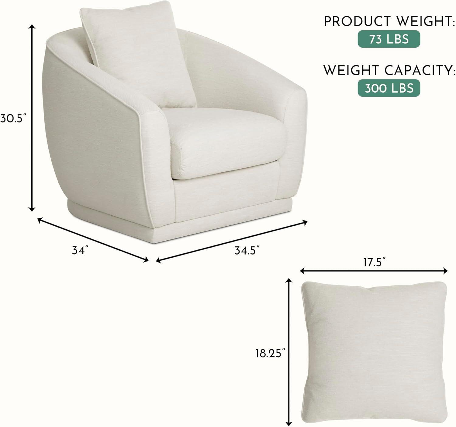 Evolur Magnolia Swivel Chair, , large